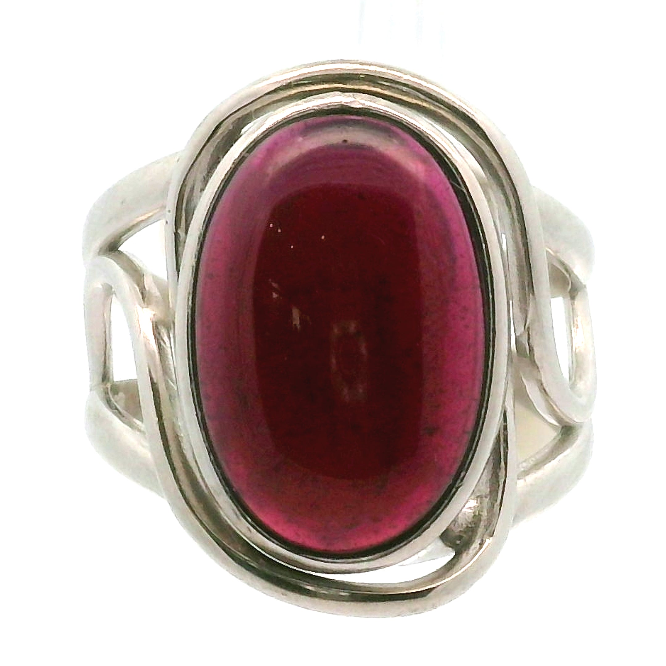 Rhodolite Garnet Cuff Ring .925 Silver for Connection with Angels and Spirit Guides