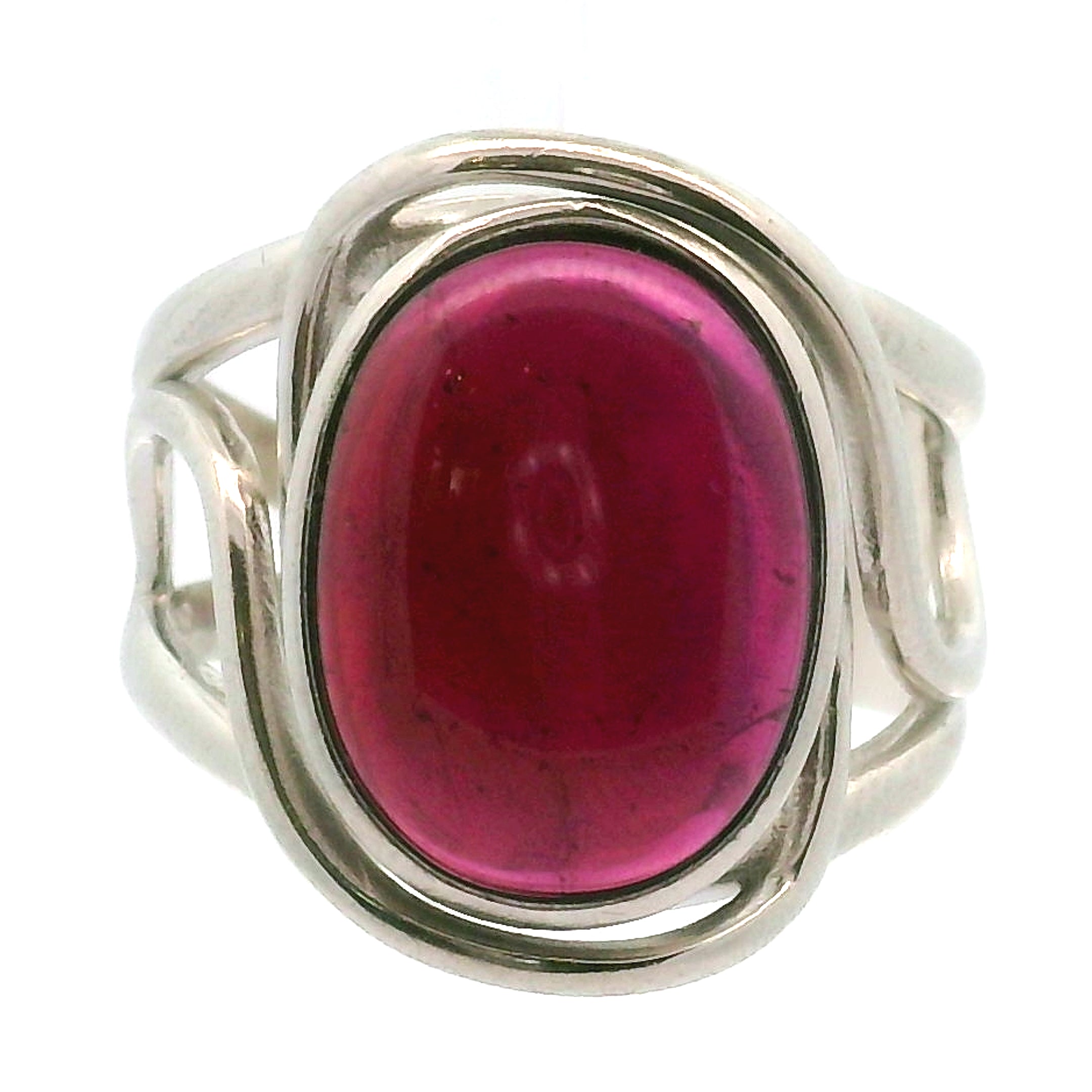 Rhodolite Garnet Cuff Ring .925 Silver for Connection with Angels and Spirit Guides