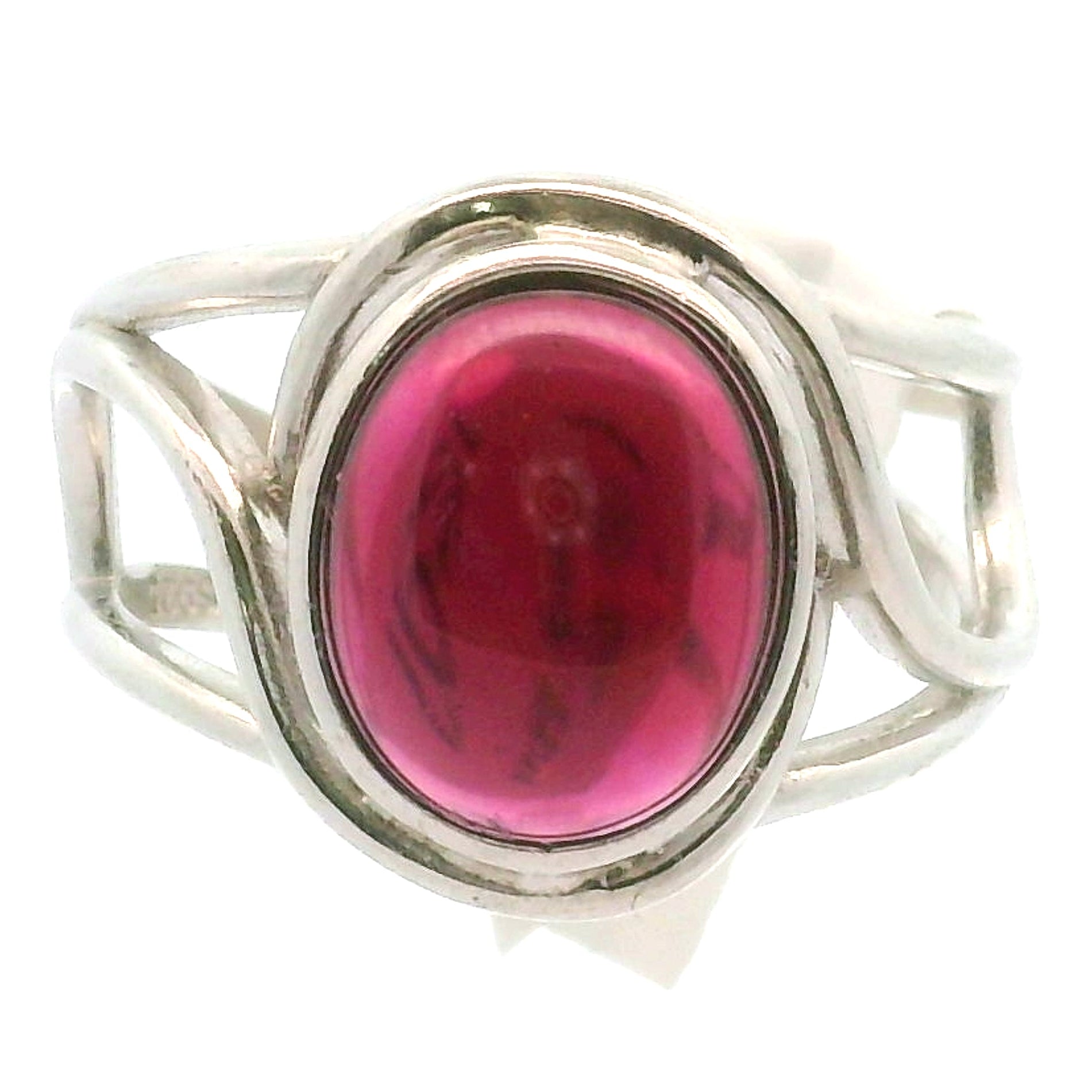 Rhodolite Garnet Cuff Ring .925 Silver for Connection with Angels and Spirit Guides