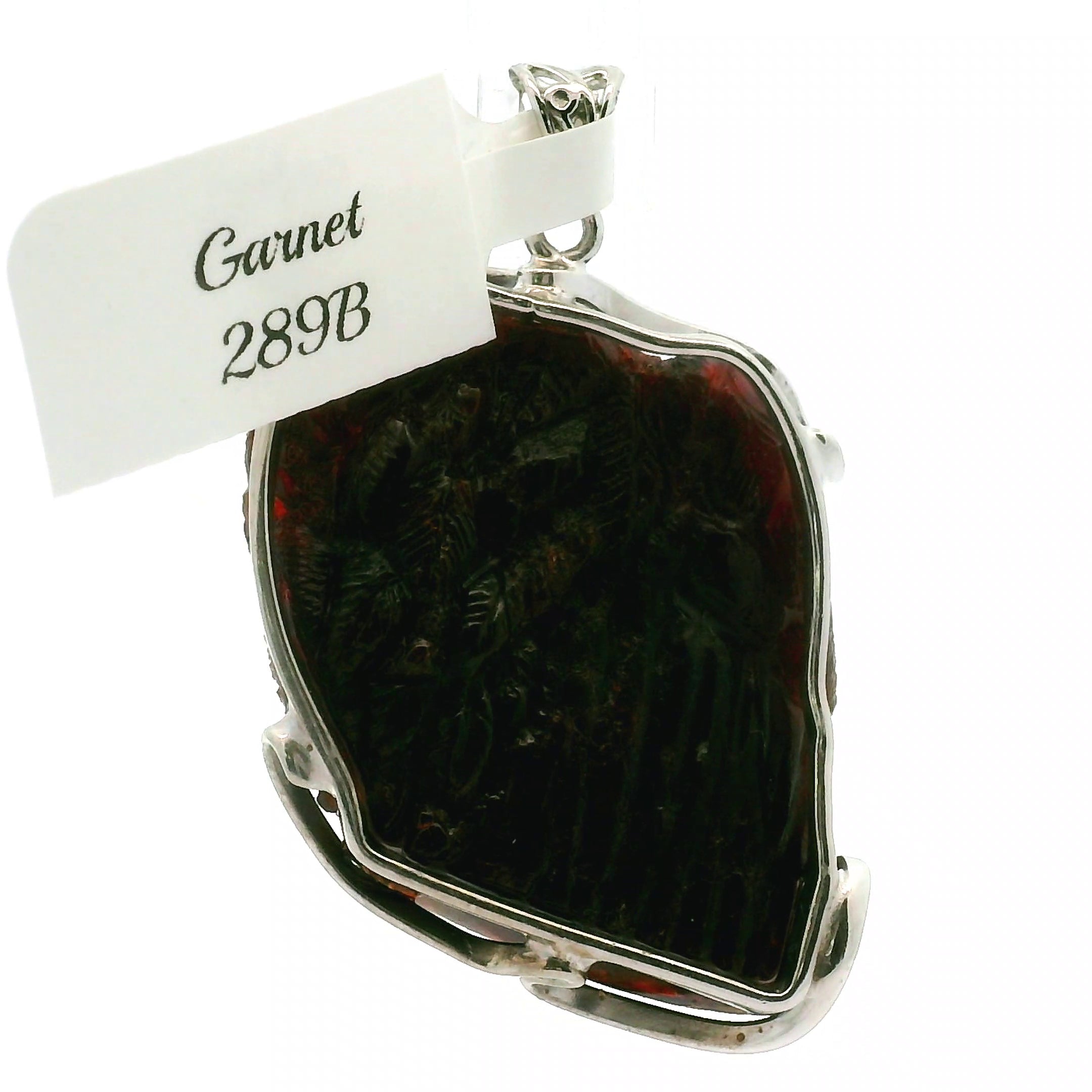 Garnet Carved Owl Pendant .925 Silver for Health, Grounding and Strength