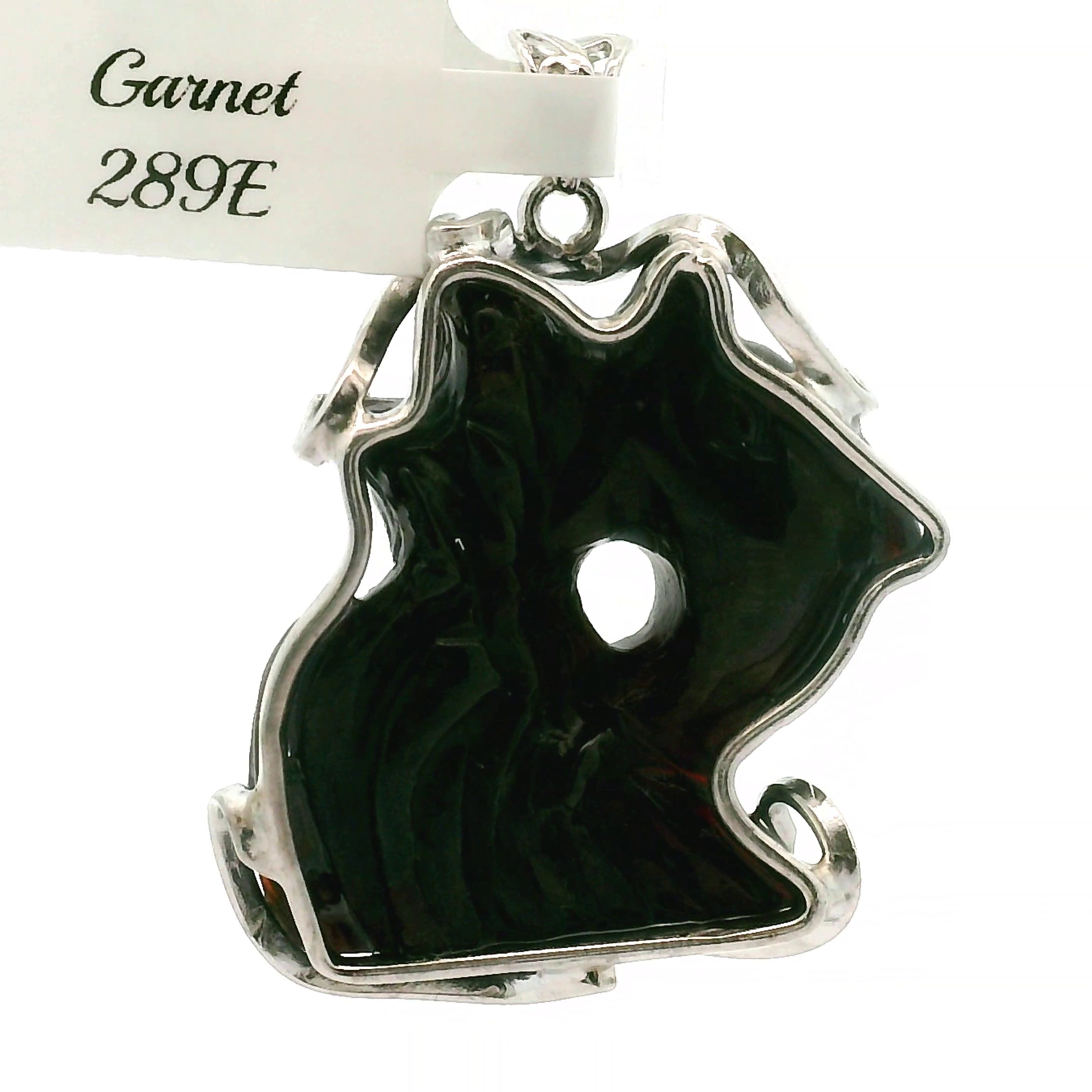 Garnet Carved Dolphin Pendant .925 Silver for Health, Grounding and Strength