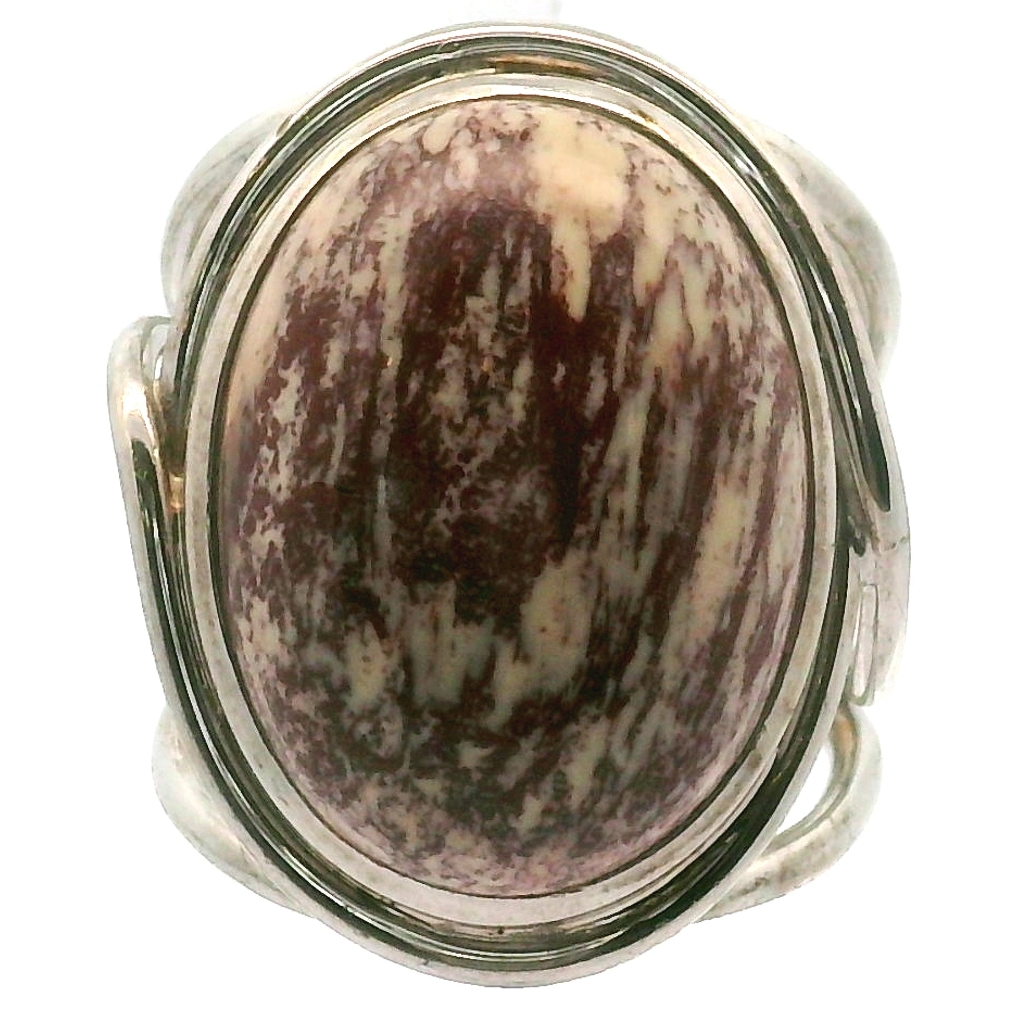 Angel Wing Alunite Cuff Ring 925 Silver for Angelic Connection, Harmony and Guidance