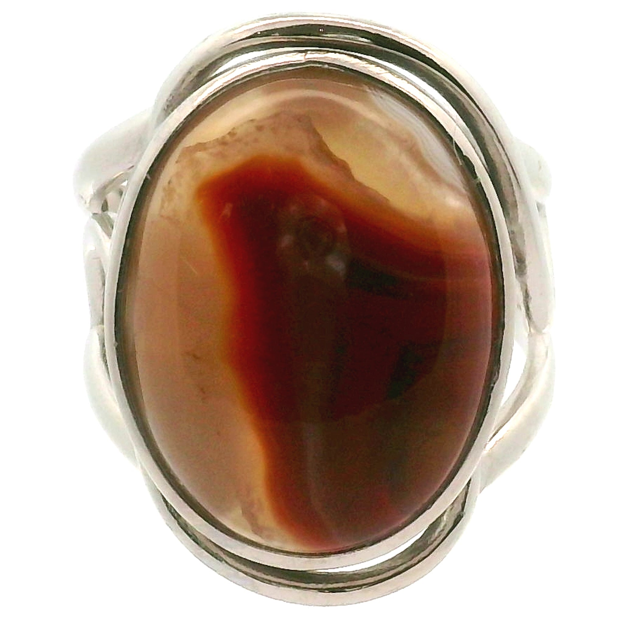Malawi Agate Cuff Ring .925 Silver for Hope, Protection and Strength