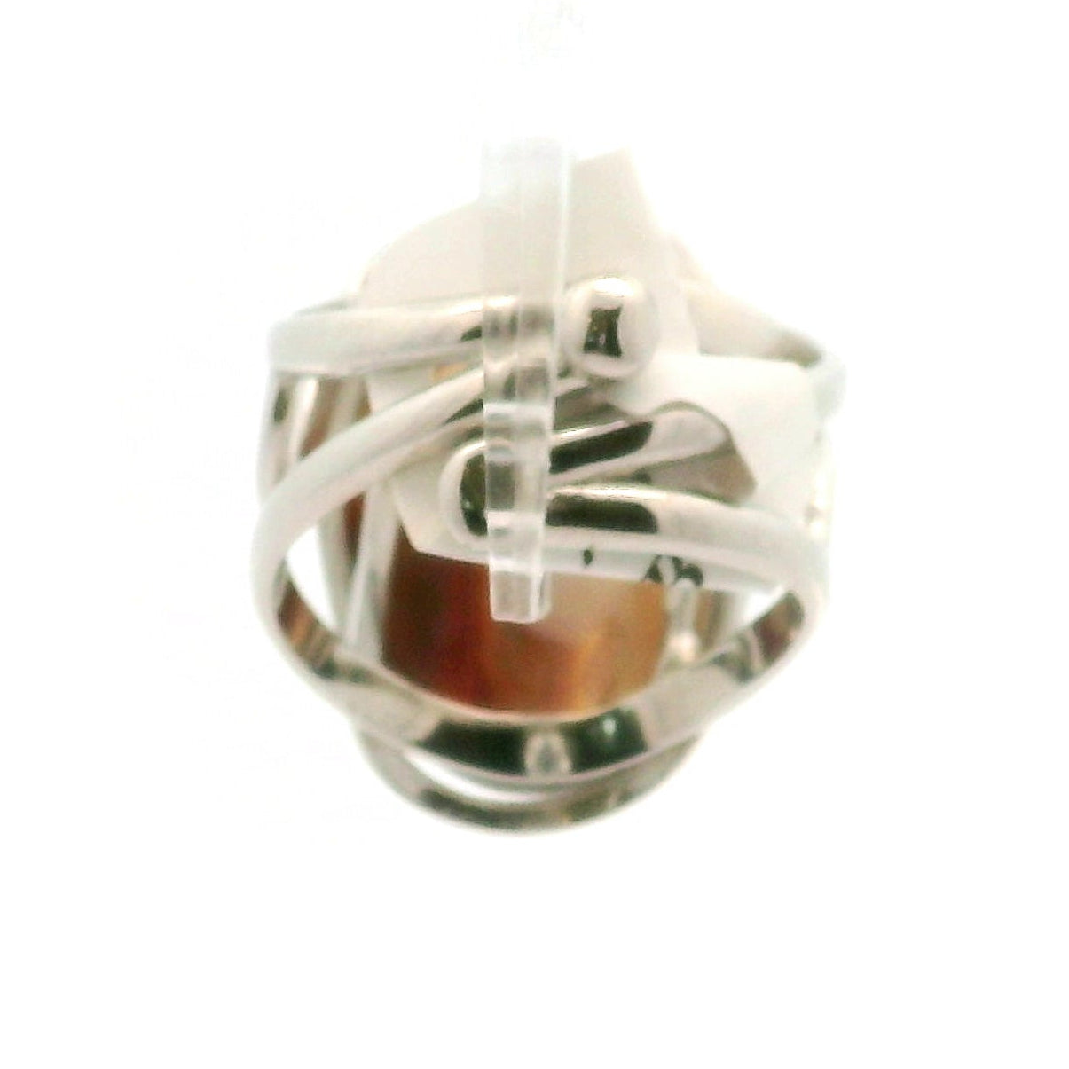 Malawi Agate Cuff Ring .925 Silver for Hope, Protection and Strength