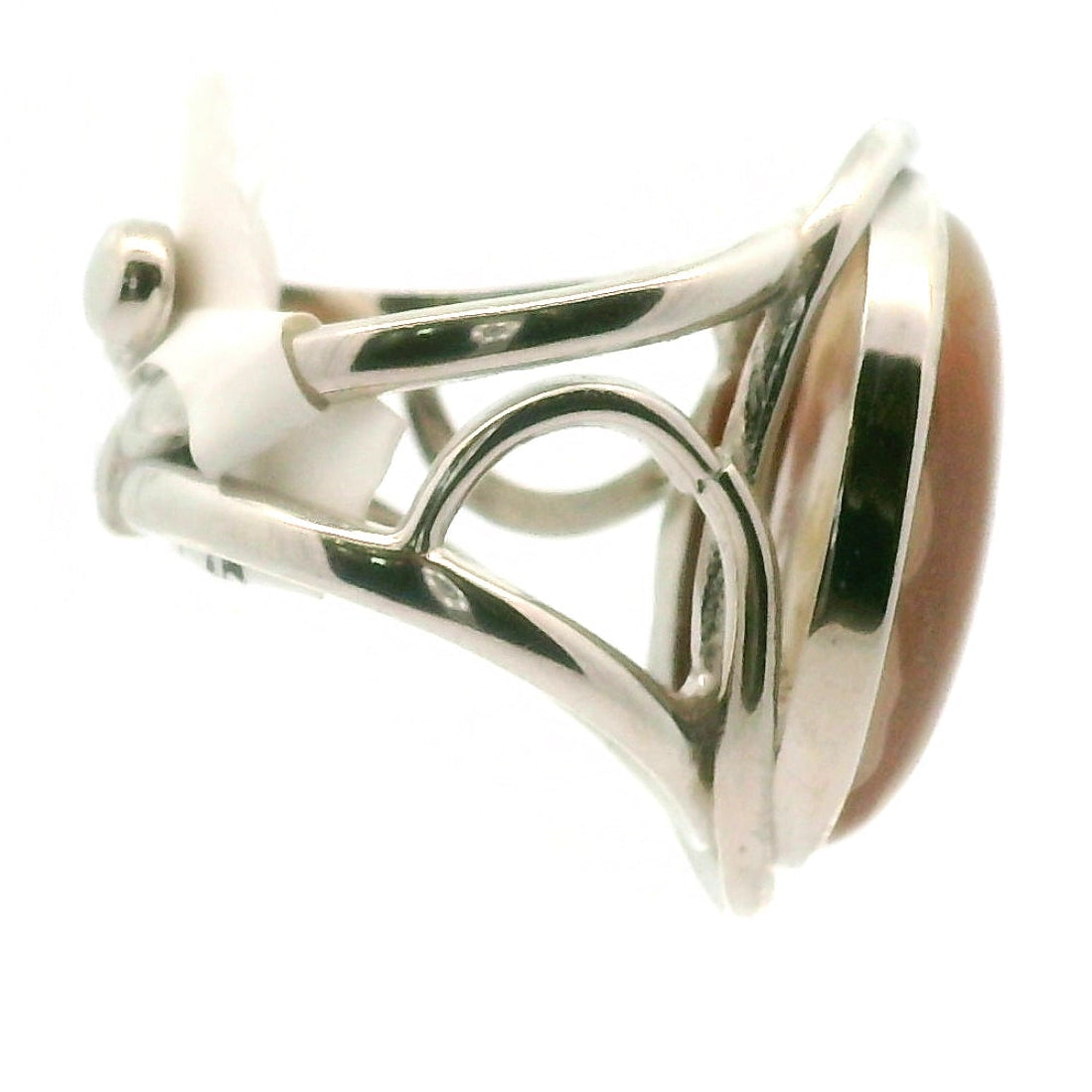 Malawi Agate Cuff Ring .925 Silver for Hope, Protection and Strength