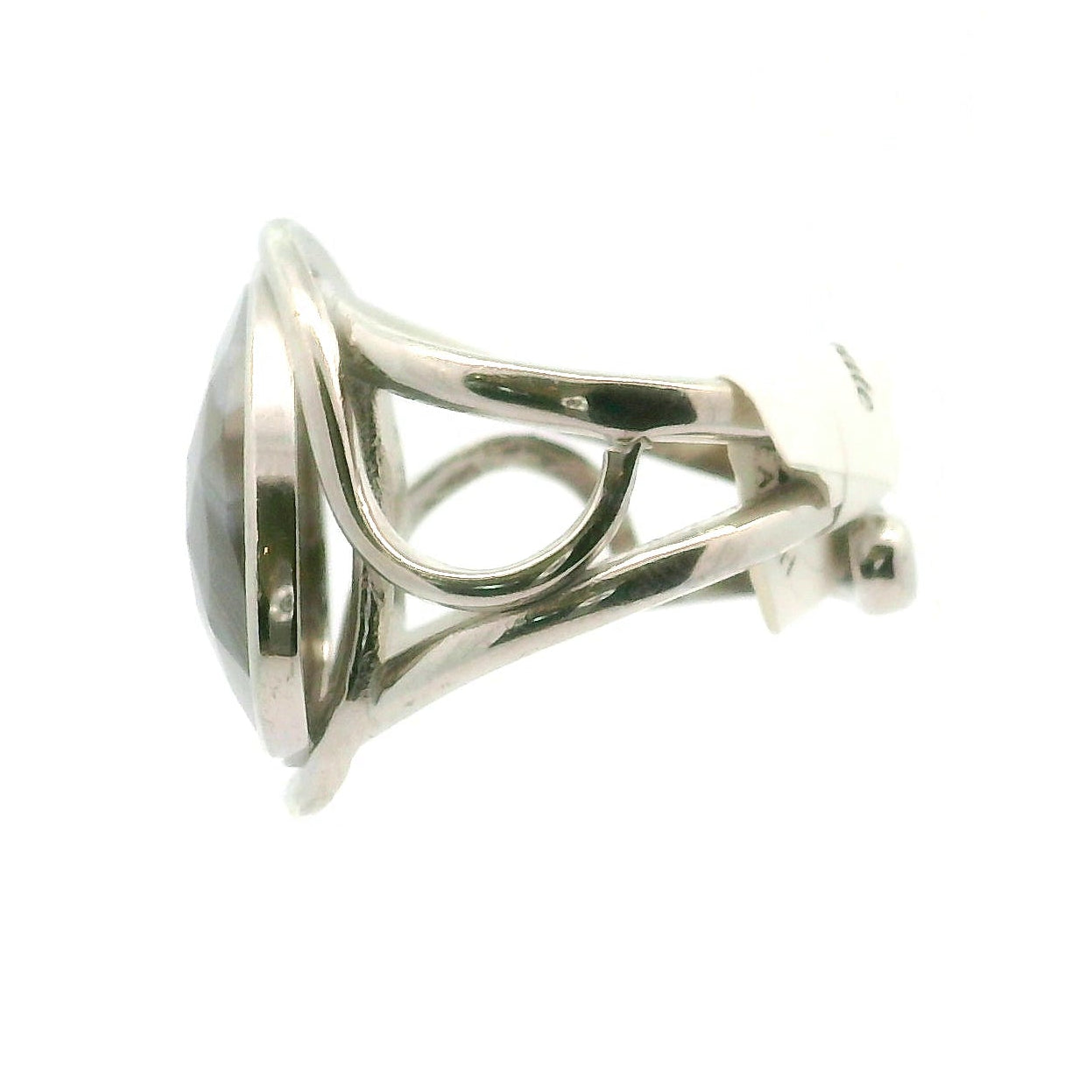 Botswana Agate Cuff Ring .925 Silver for Hope, Protection and Strength