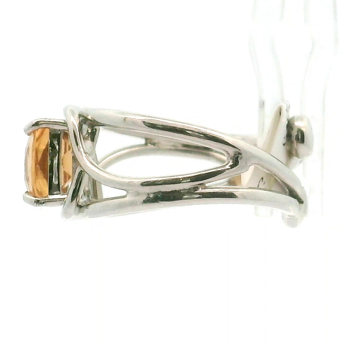Honey Grossular Garnet Cuff Ring .925 Silver for Health and Strength