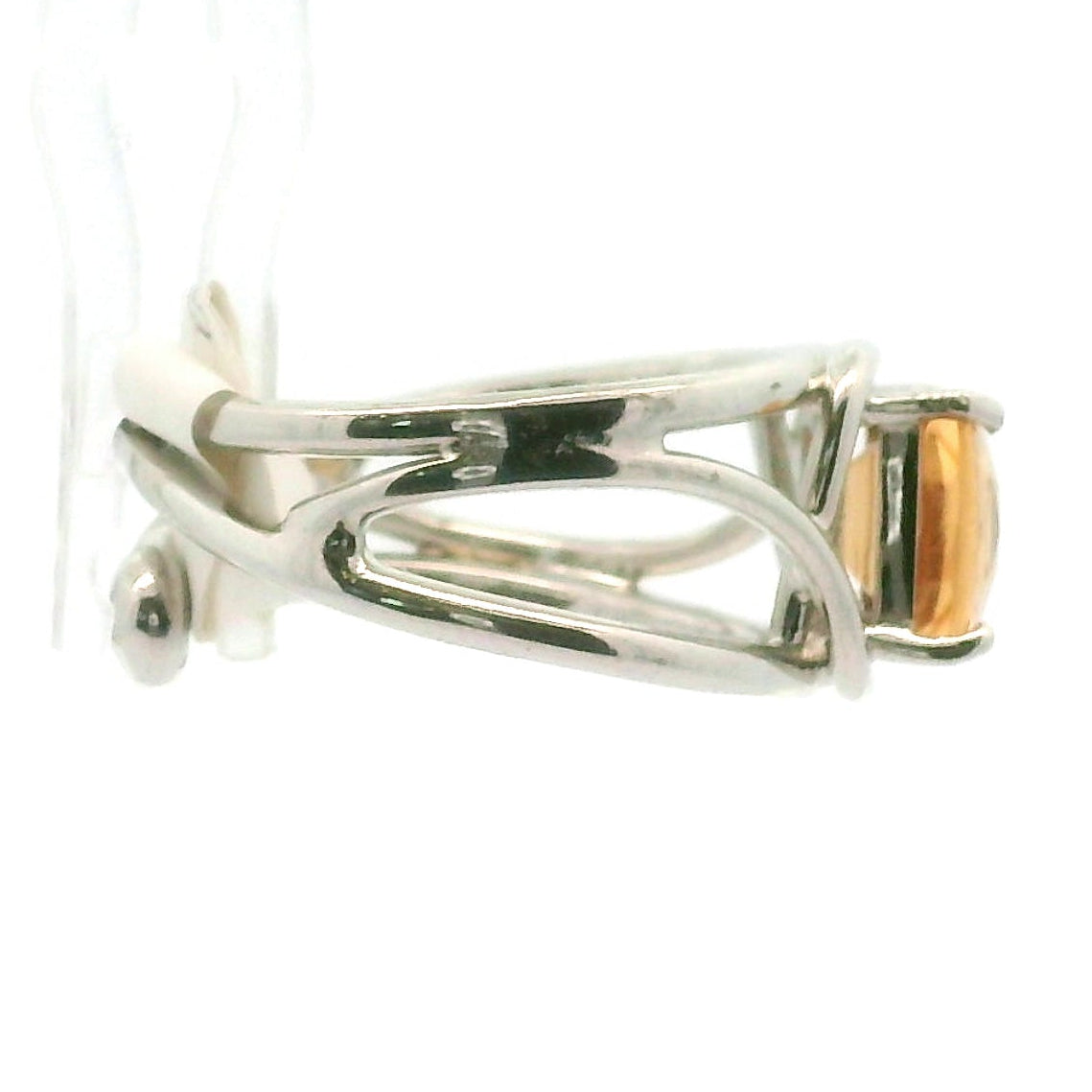Honey Grossular Garnet Cuff Ring .925 Silver for Health and Strength
