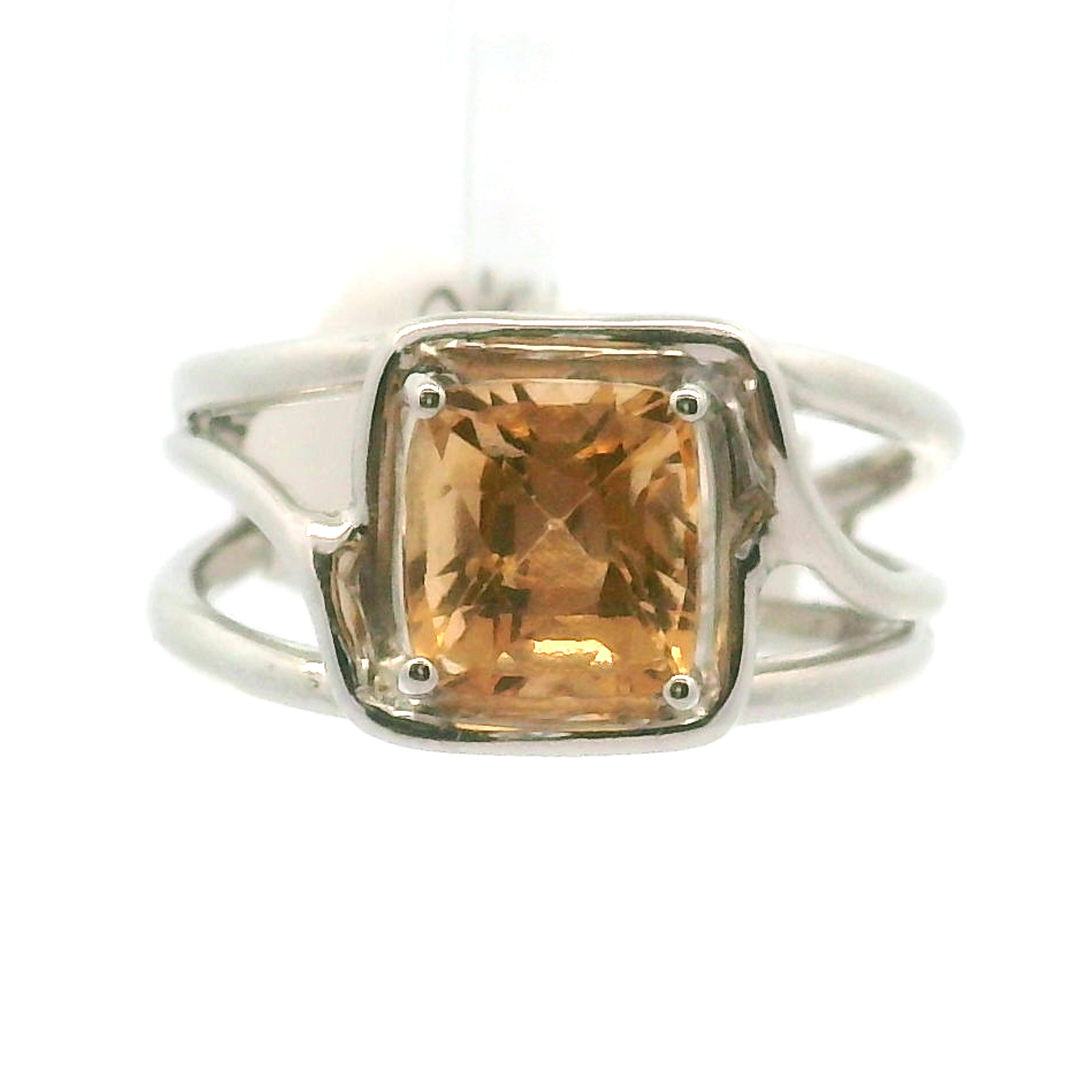 Honey Grossular Garnet Cuff Ring .925 Silver for Health and Strength