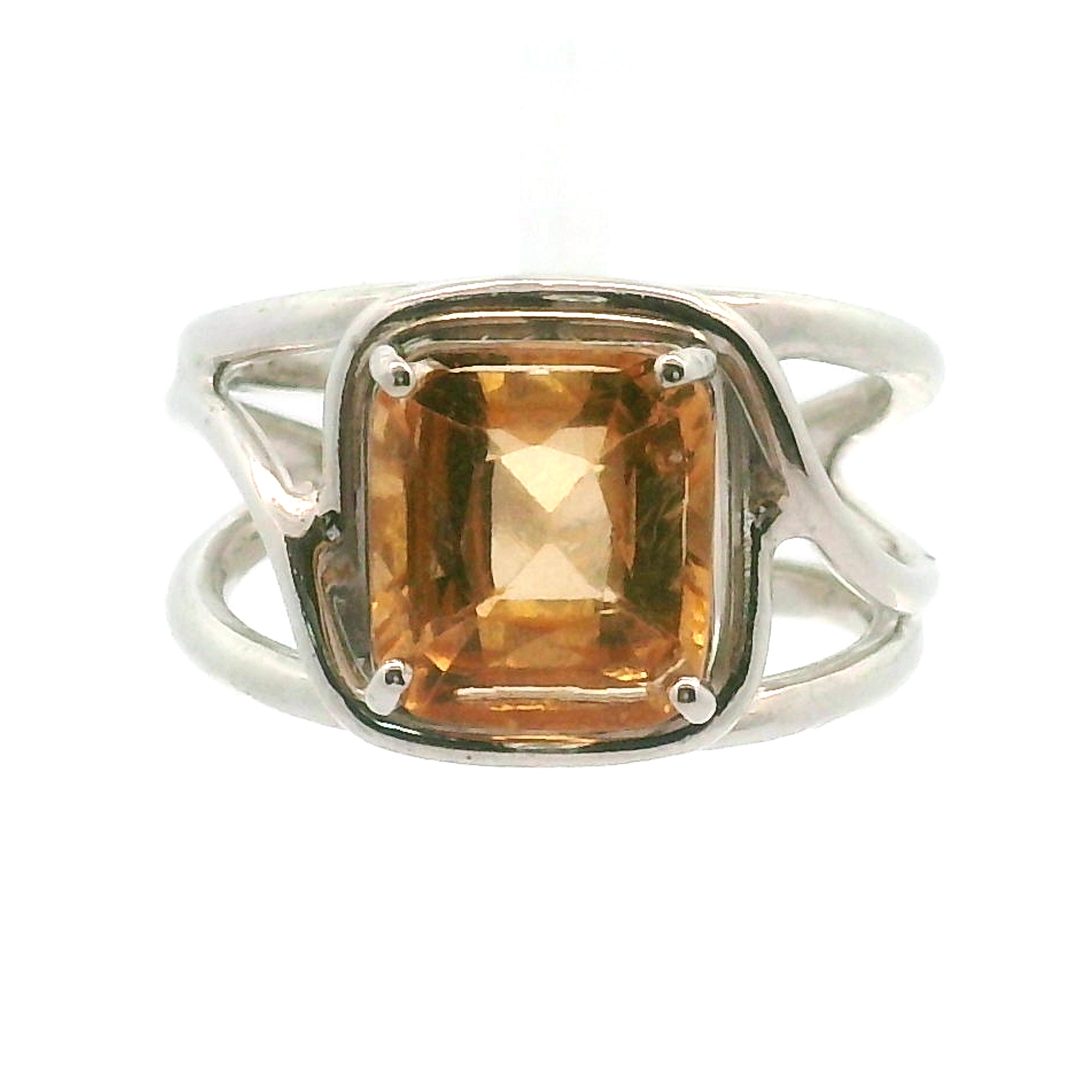 Honey Grossular Garnet Cuff Ring .925 Silver for Health and Strength