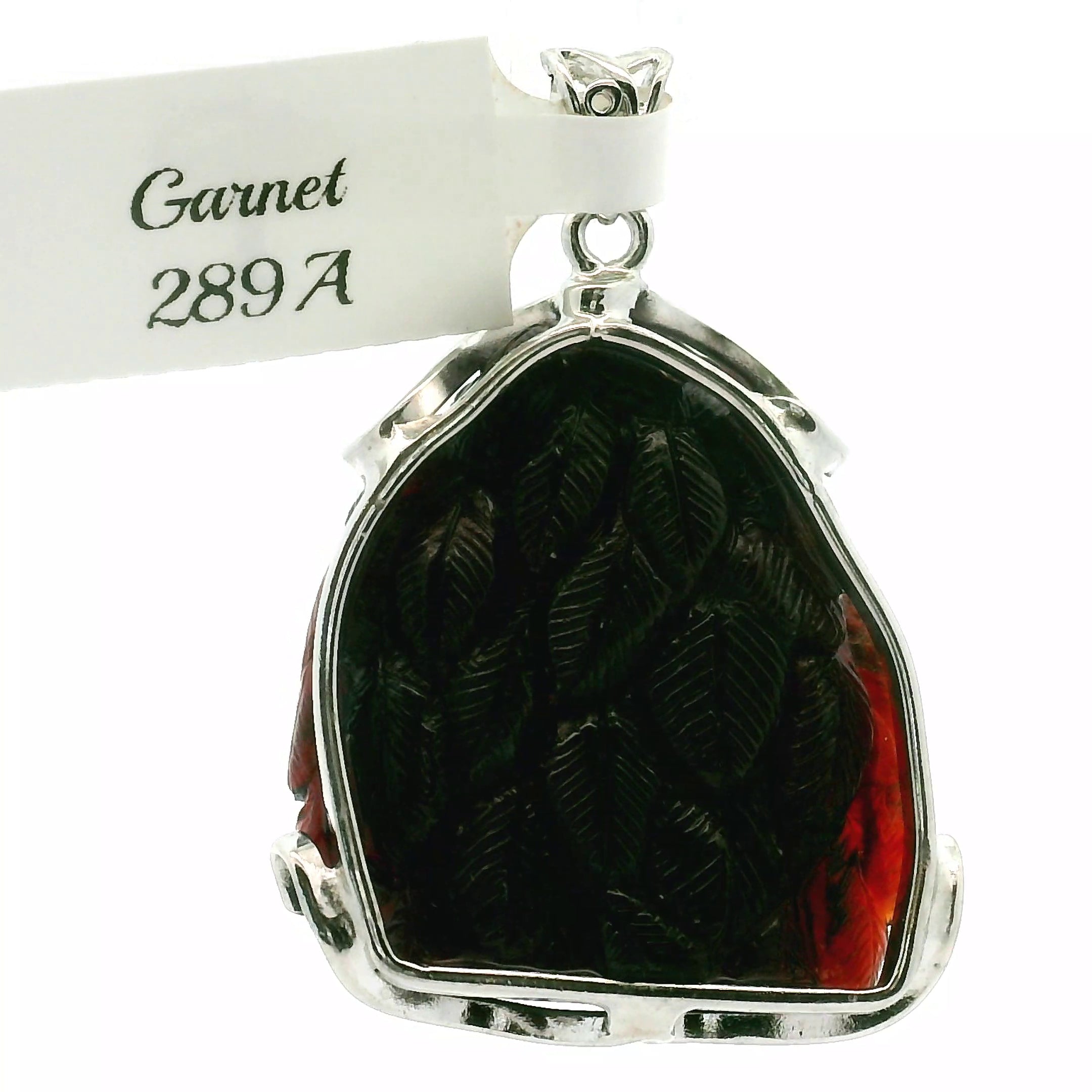 Garnet Carved Owl Pendant .925 Silver for Health, Grounding and Strength