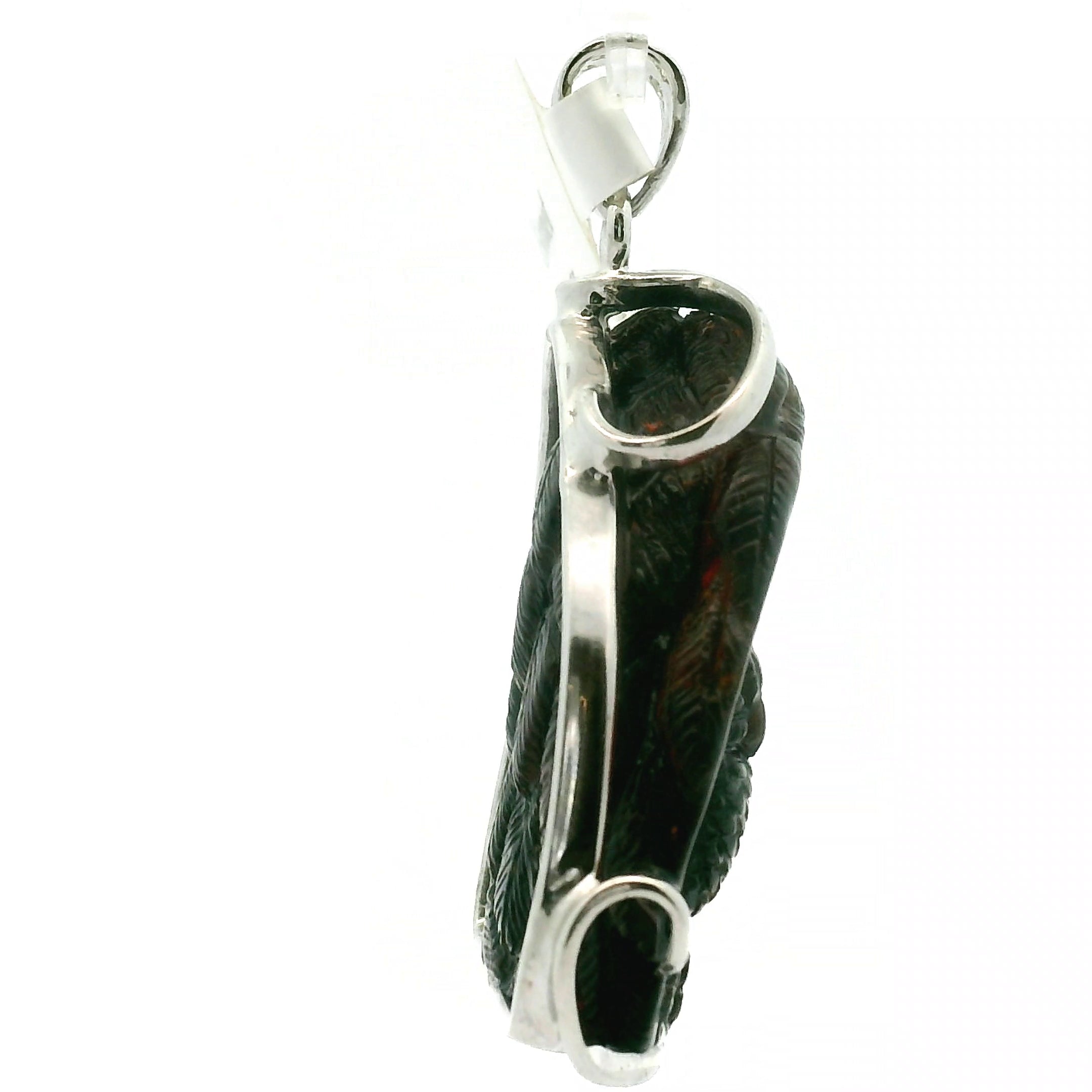 Garnet Carved Owl Pendant .925 Silver for Health, Grounding and Strength
