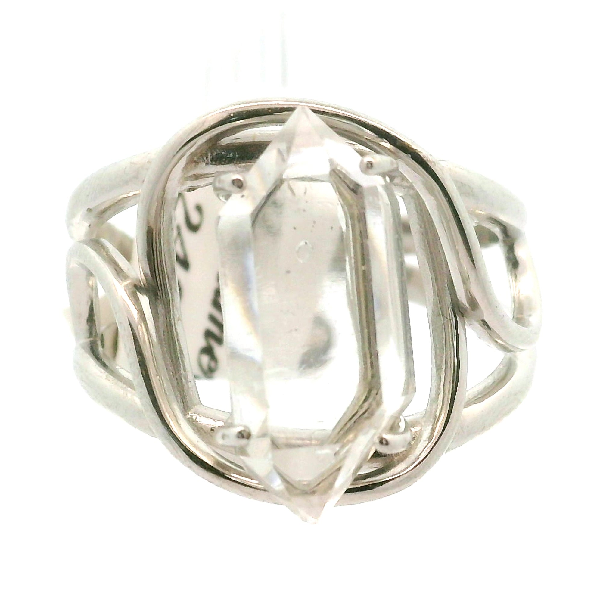 Herkimer Quartz Cuff Ring .925 Silver for  Intention Setting and Manifesting your Desires