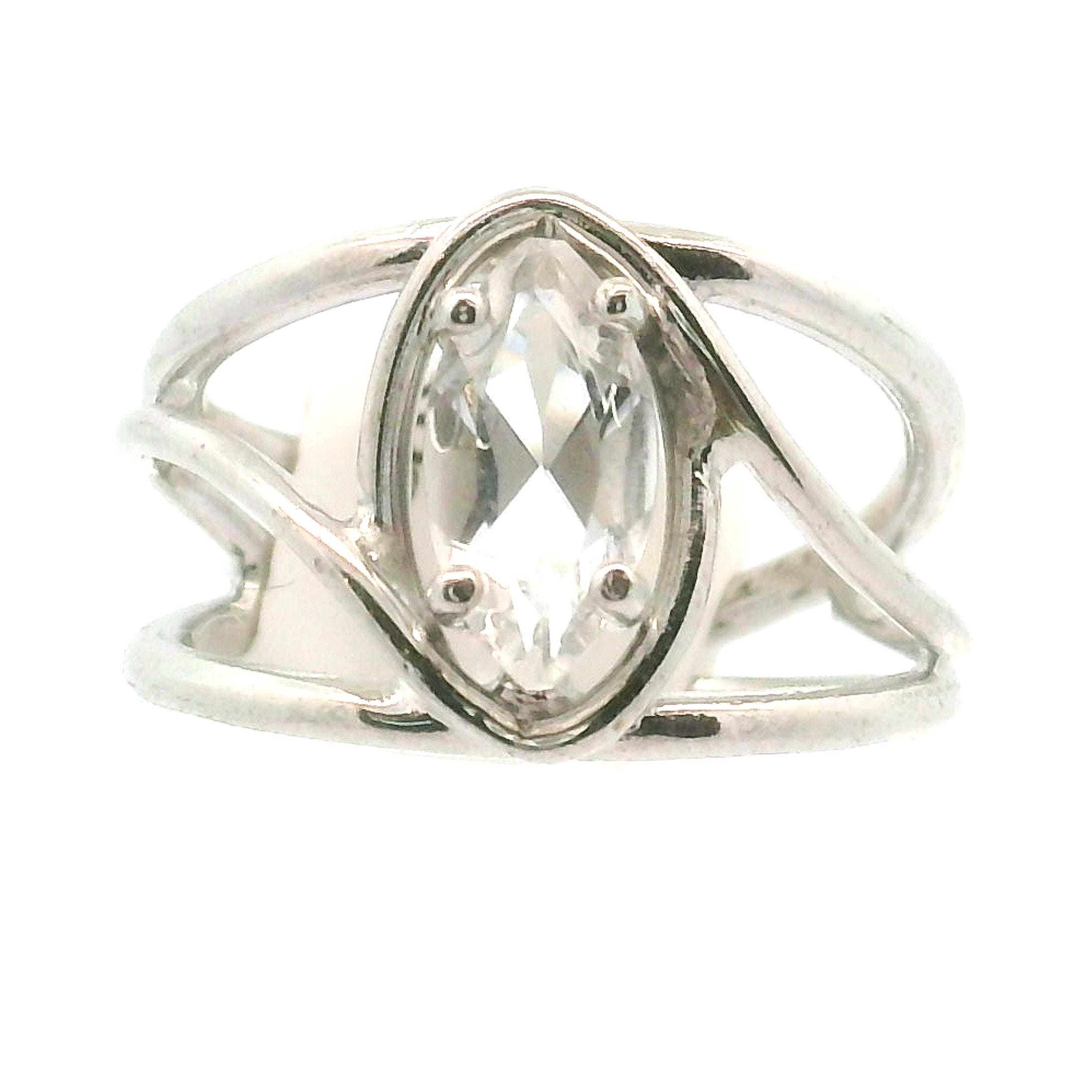 Herkimer Quartz Faceted Midi Cuff Ring .925 Silver for Healing, Intention Setting and Manifesting your Desires