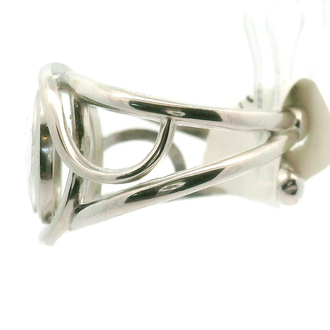 Hyalite Opal Cuff Ring 925 Silver for Emotional Healing, Inner Peace and Intuition