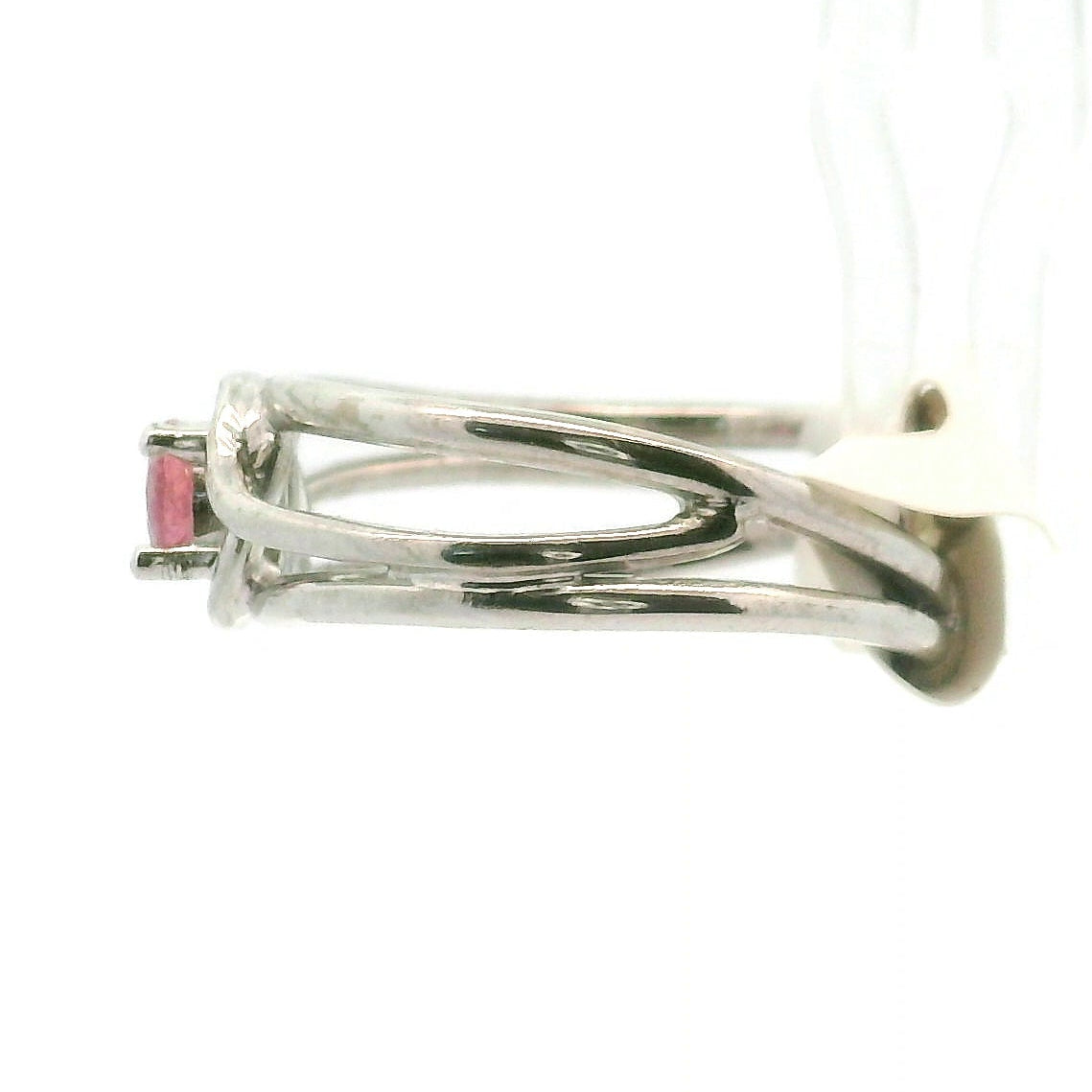 Pezzottaite Midi Cuff Ring 925 Silver for Joy, Love and Empowerment