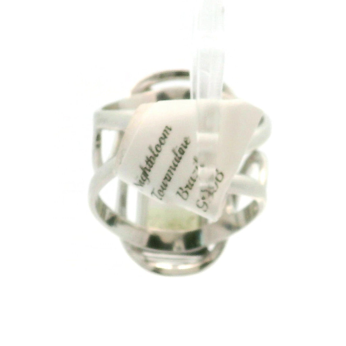 Nightbloom Tourmaline Cuff Ring .925 Silver for Awareness, Communication and Meditation