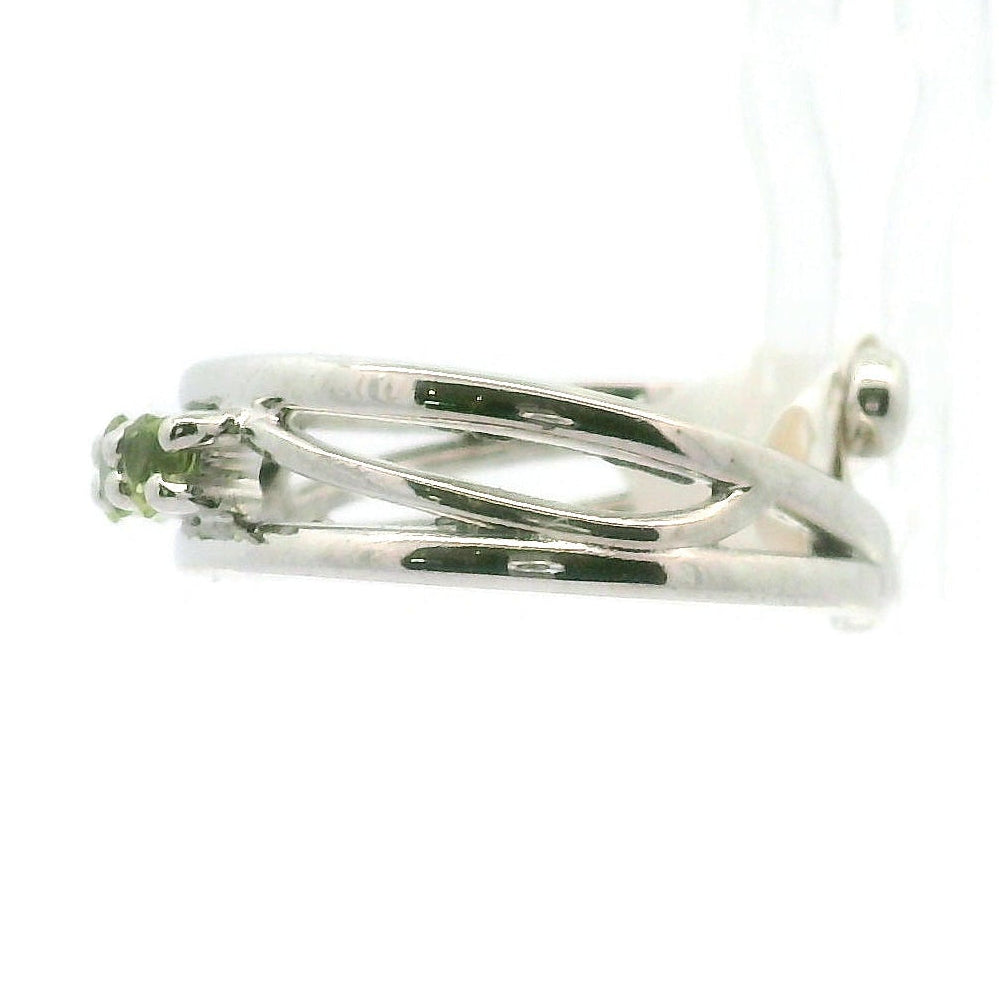 Peridot Heart Stacker Cuff Ring .925 Silver for Power, Prosperity and Protection