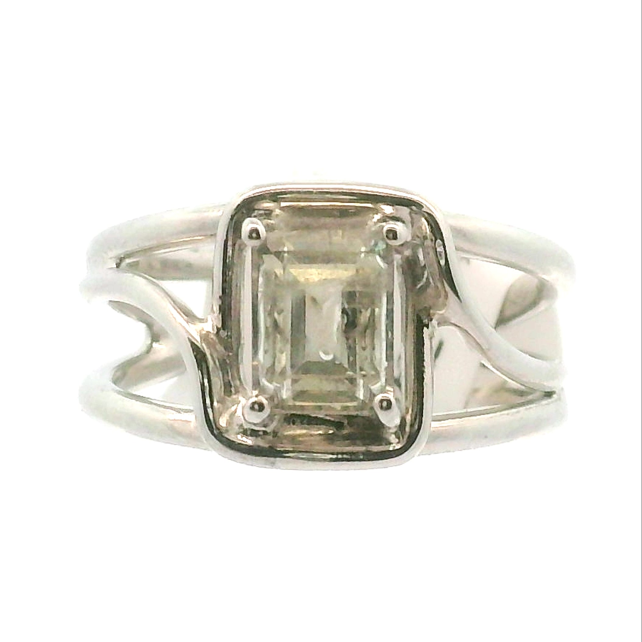 Rutilated Zoisite Cuff Ring .925 Silver for Elevating your Consciousness