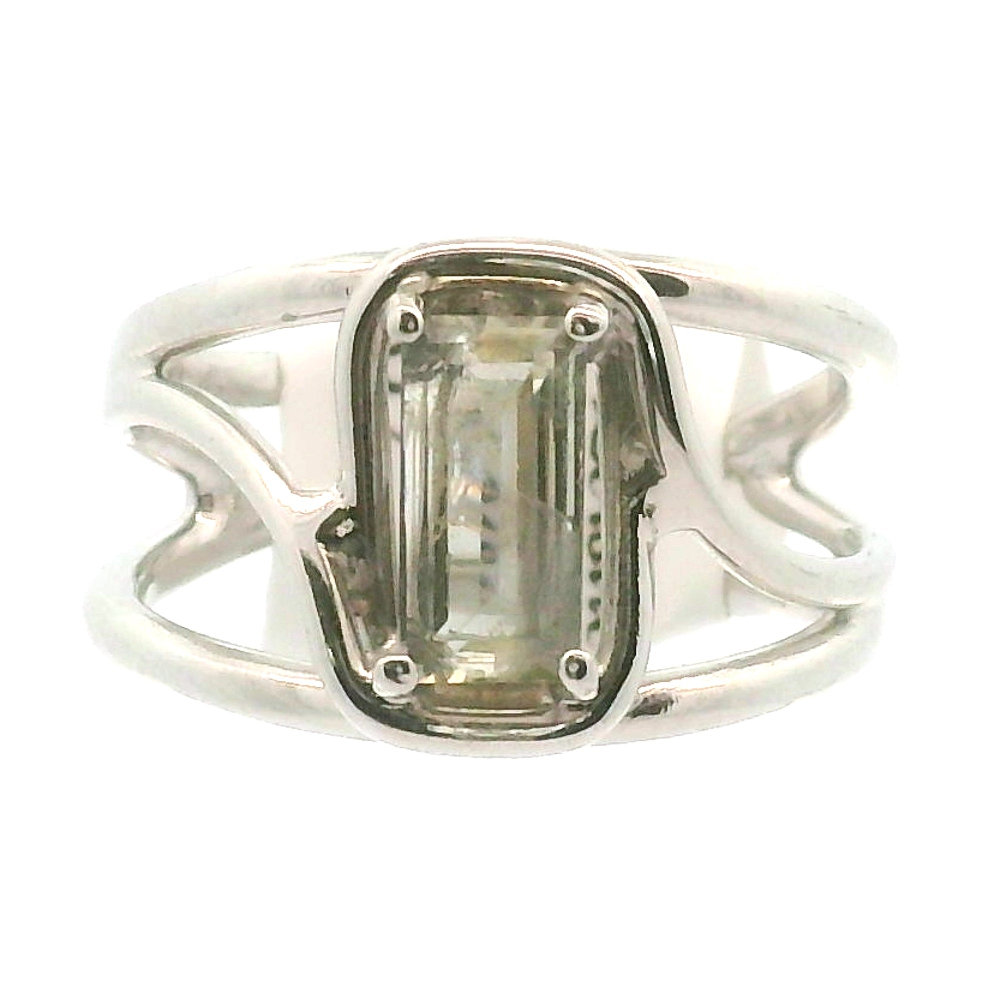 Rutilated Zoisite Cuff Ring .925 Silver for Elevating your Consciousness
