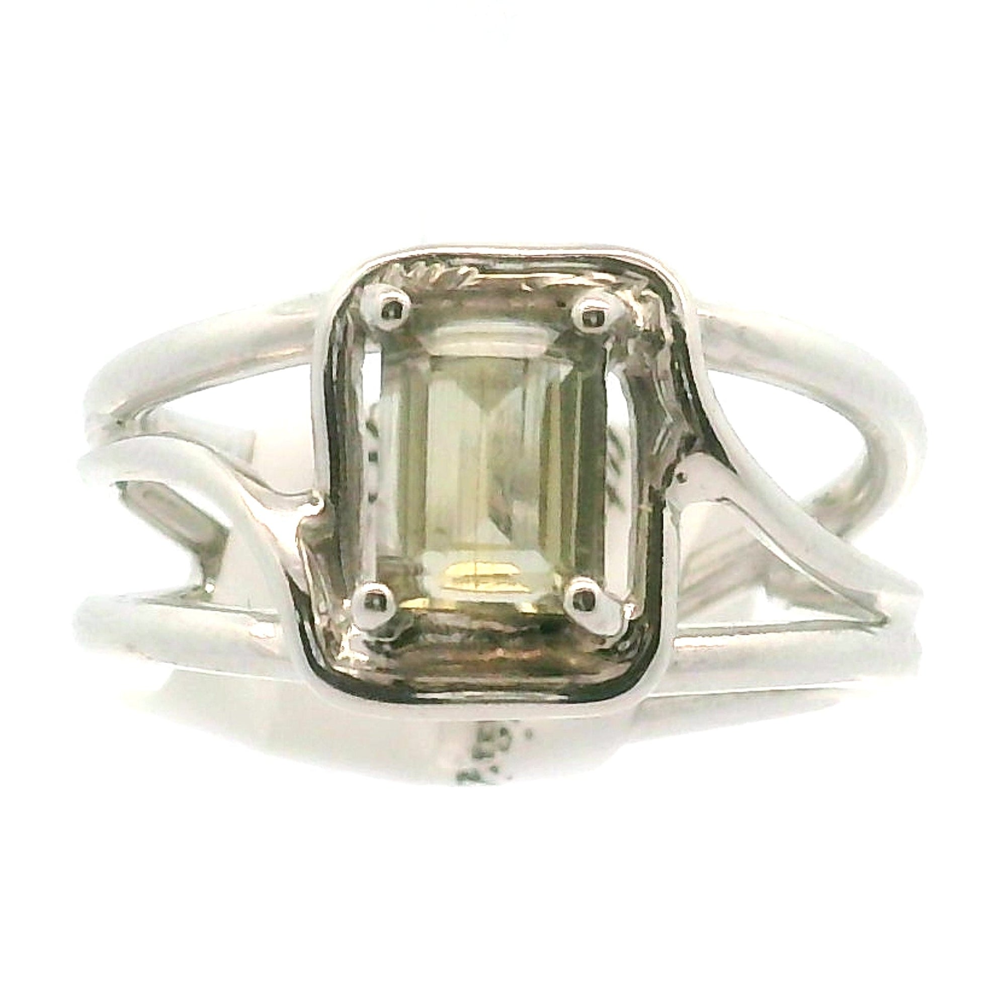 Rutilated Zoisite Cuff Ring .925 Silver for Elevating your Consciousness
