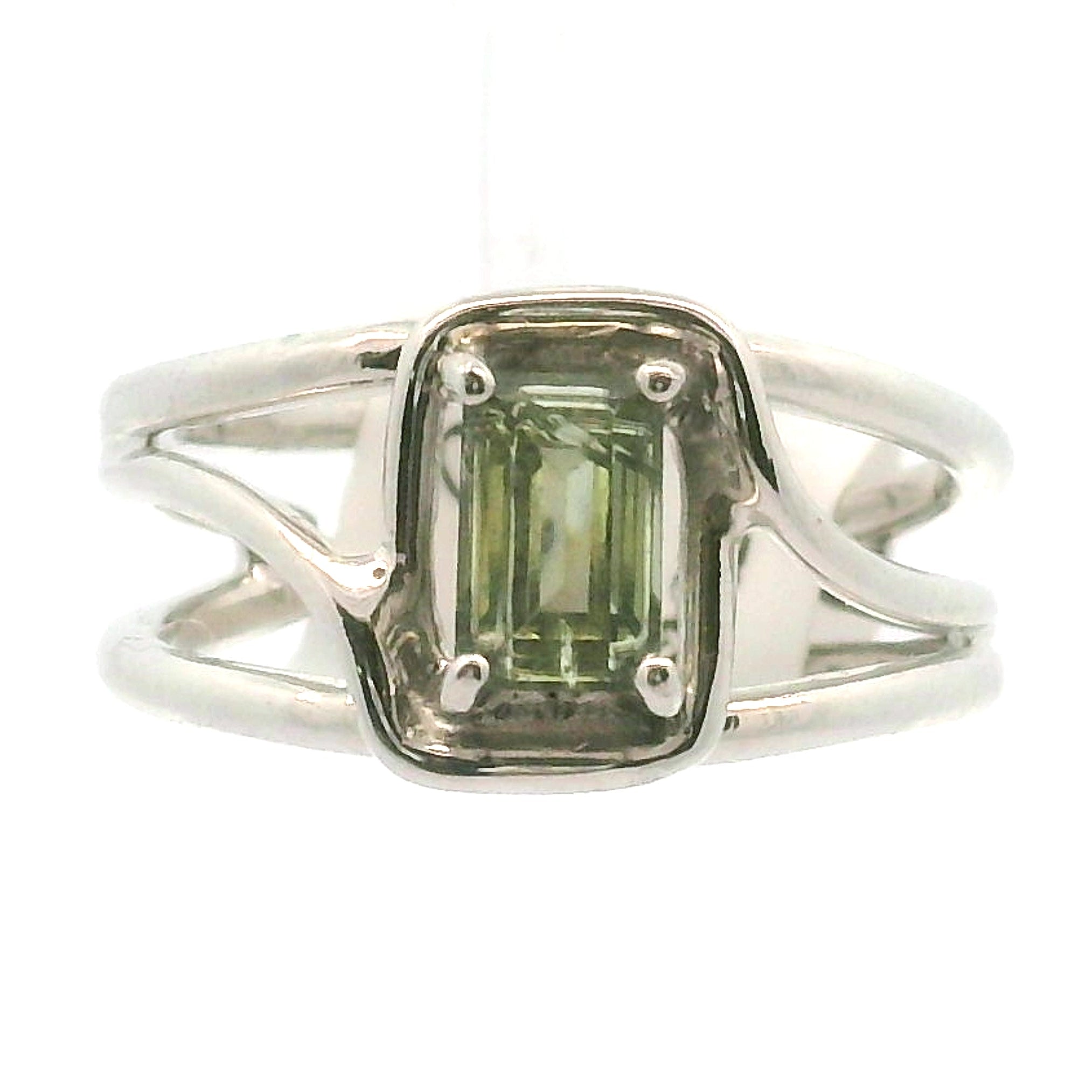 Rutilated Zoisite Cuff Ring .925 Silver for Elevating your Consciousness