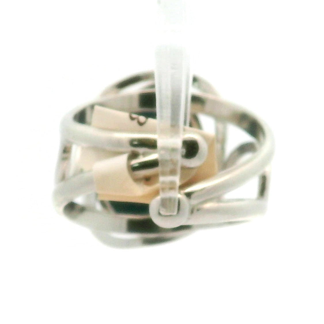 Swedish Blue Glass Cuff Ring 925 Silver for Peace, Protection and Clarity