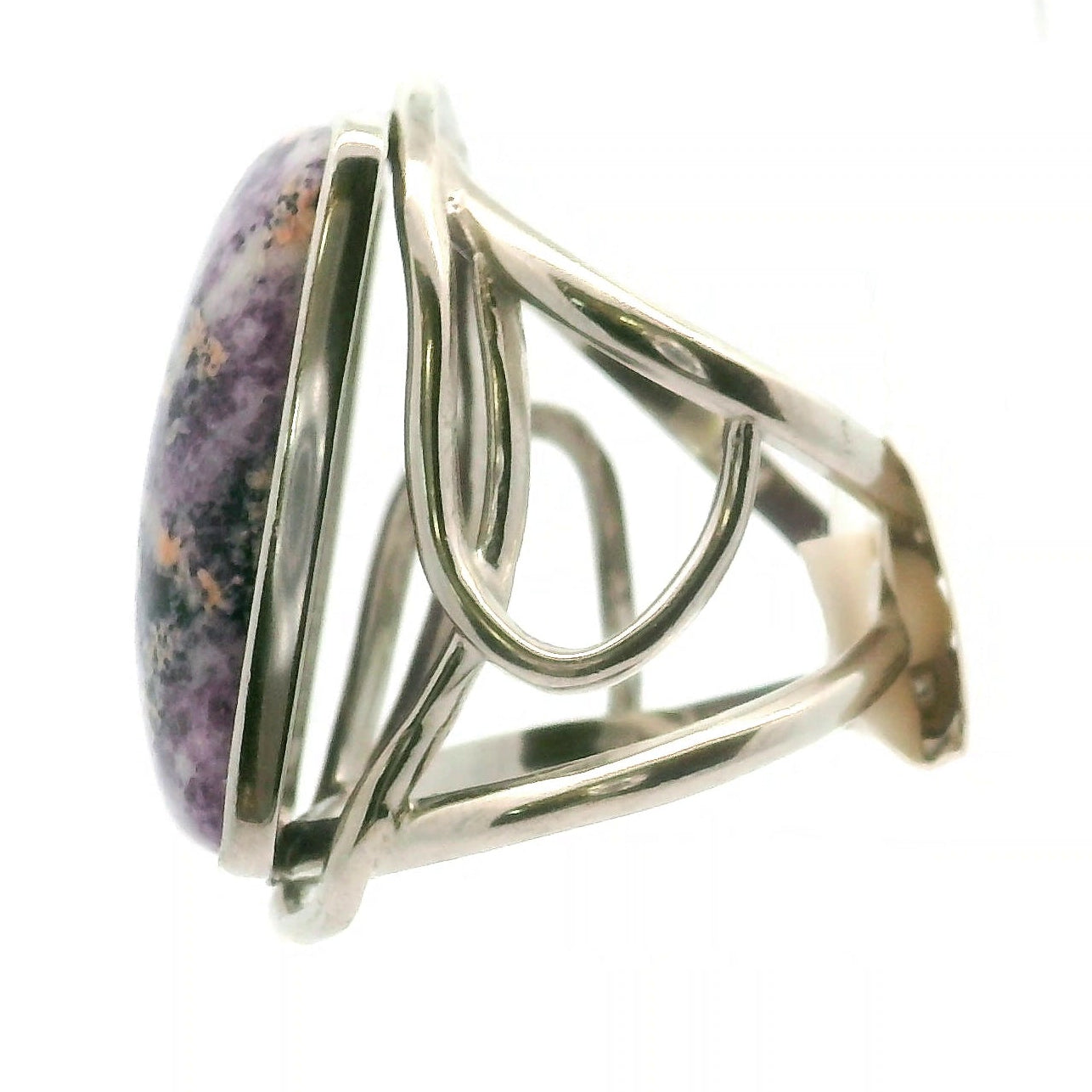Olga Stone Cuff Ring .925 Silver  for Harmonizing Relationships & Pleasure