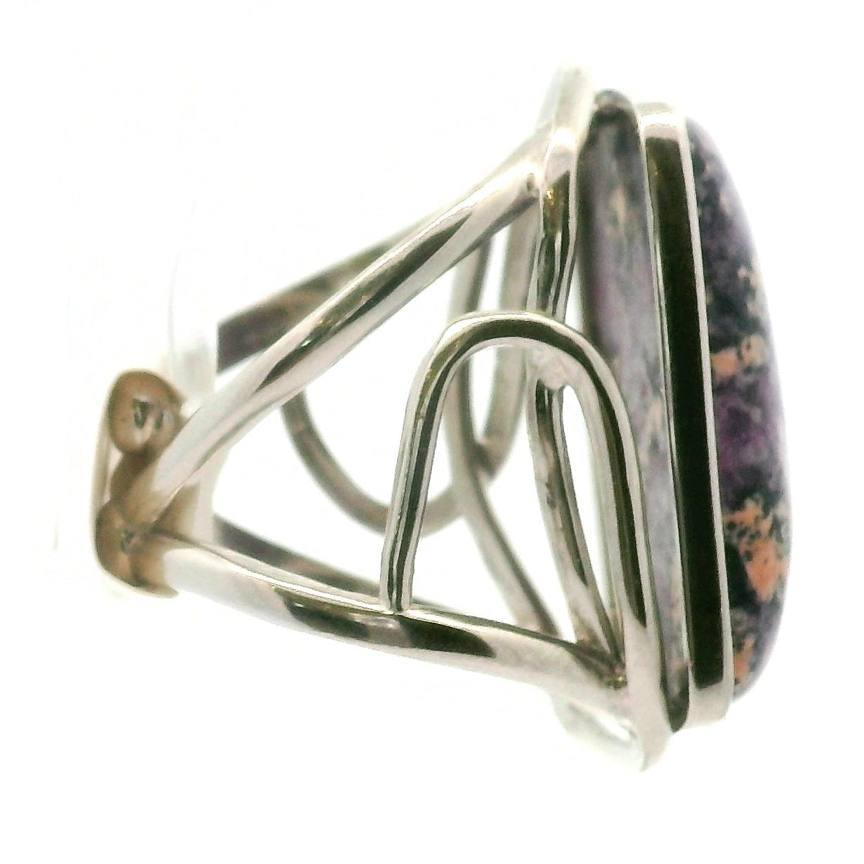 Olga Stone Cuff Ring .925 Silver  for Harmonizing Relationships & Pleasure