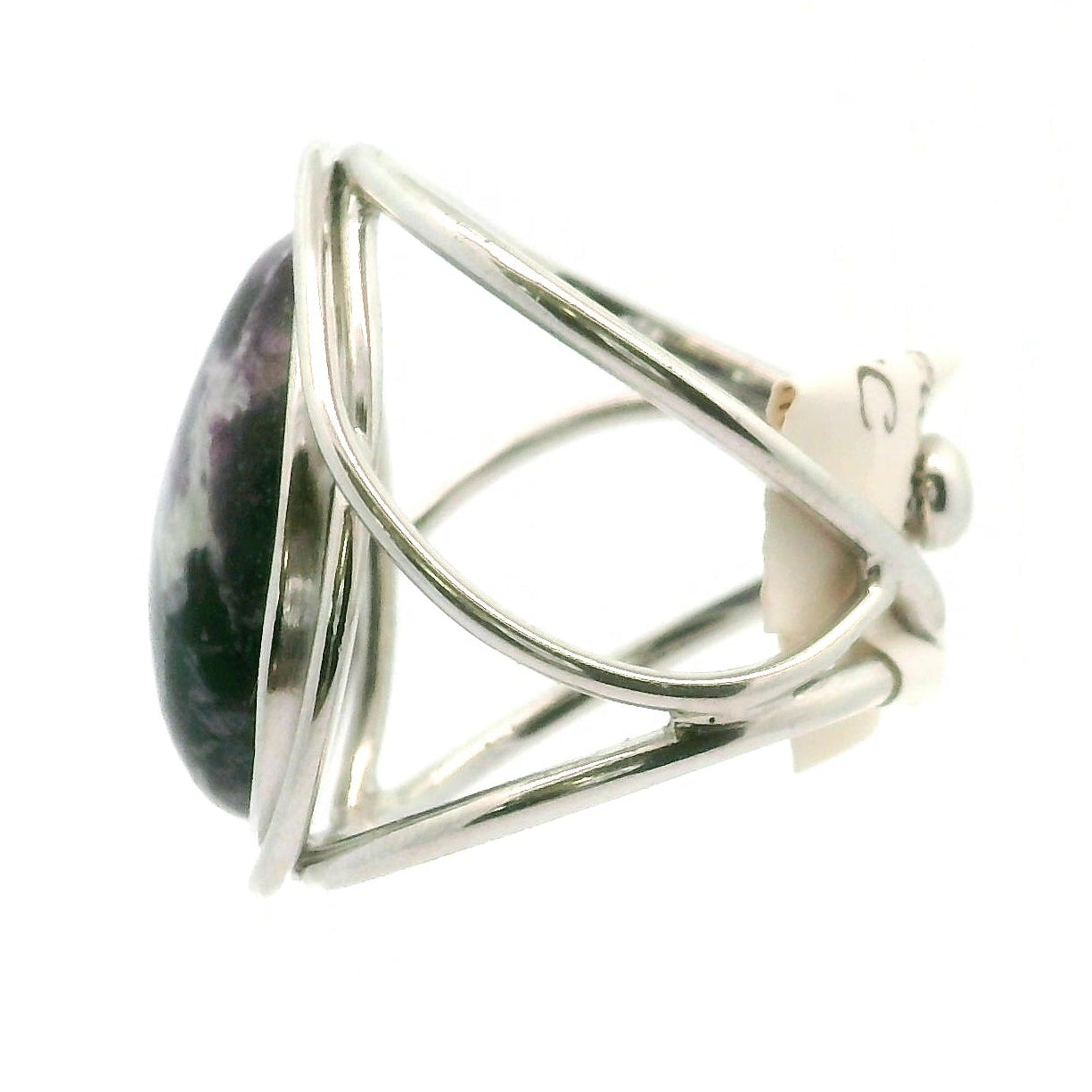Kammererite Cuff Ring .925 Silver for Balance, Enlightenment, Harmony and Joy