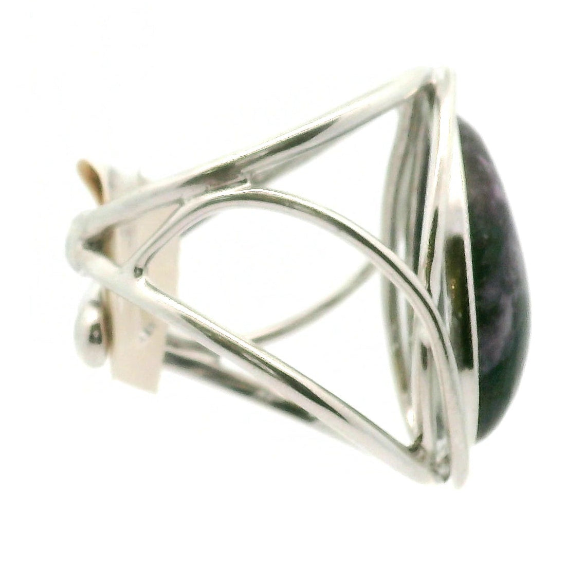 Kammererite Cuff Ring .925 Silver for Balance, Enlightenment, Harmony and Joy