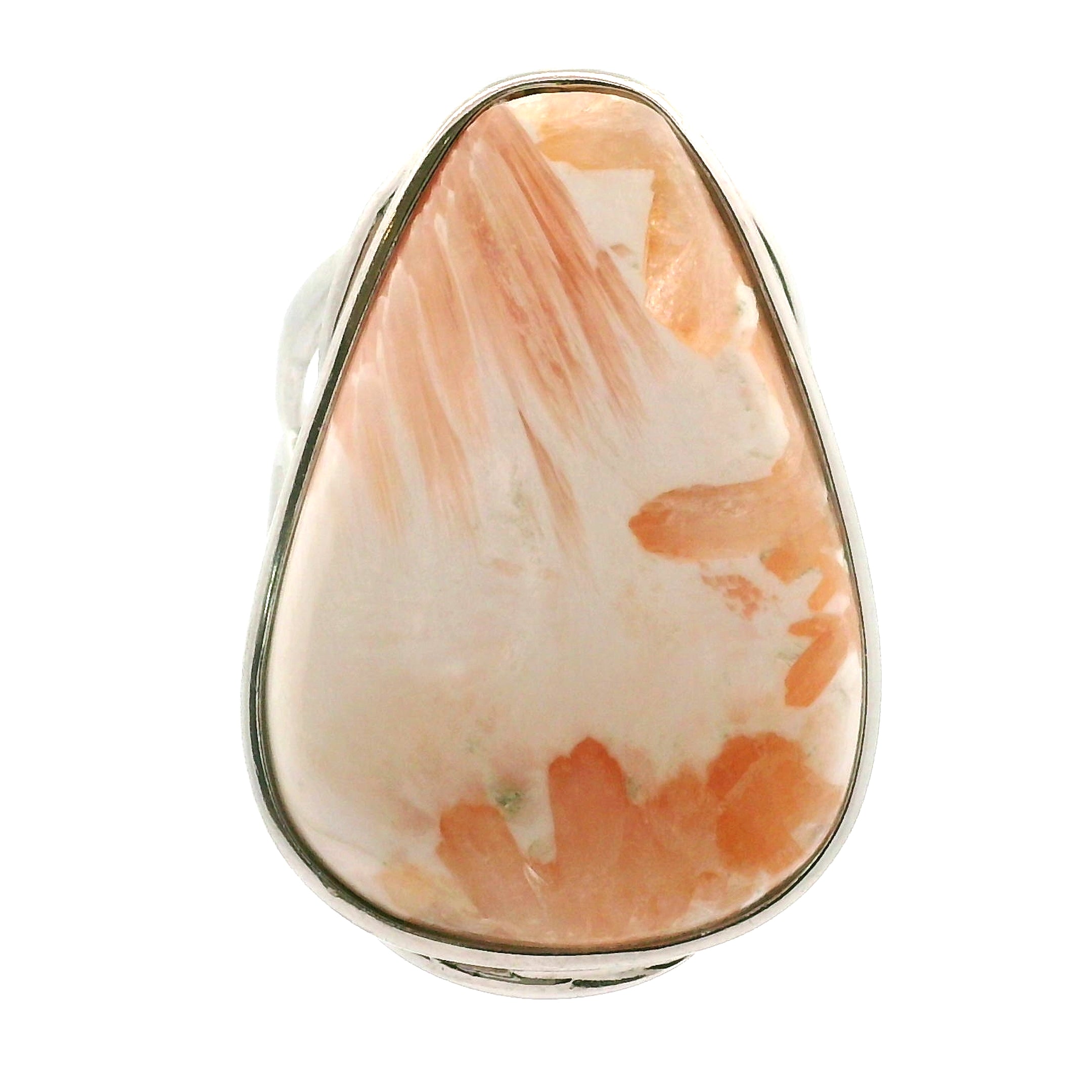 Scolecite Cuff Ring .925 Silver for Accessing Higher Realms and Lineage Healing