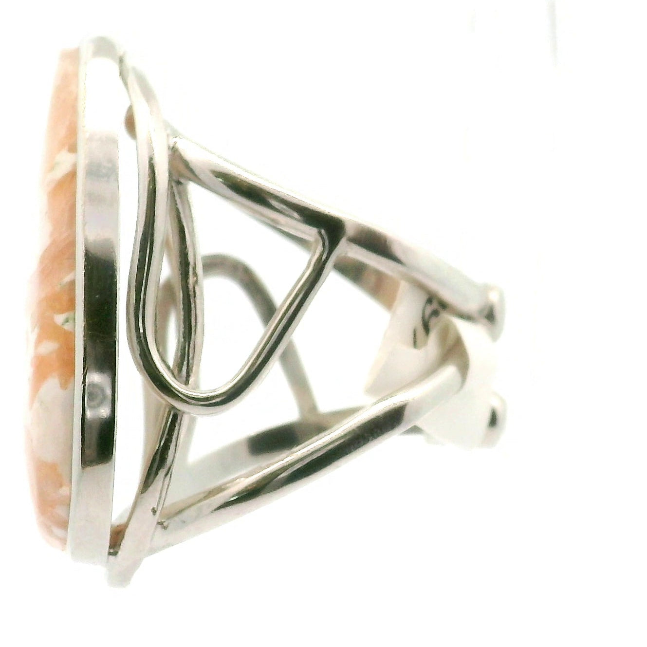 Scolecite Cuff Ring .925 Silver for Accessing Higher Realms and Lineage Healing
