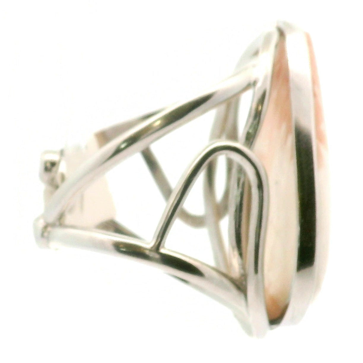 Scolecite Cuff Ring .925 Silver for Accessing Higher Realms and Lineage Healing