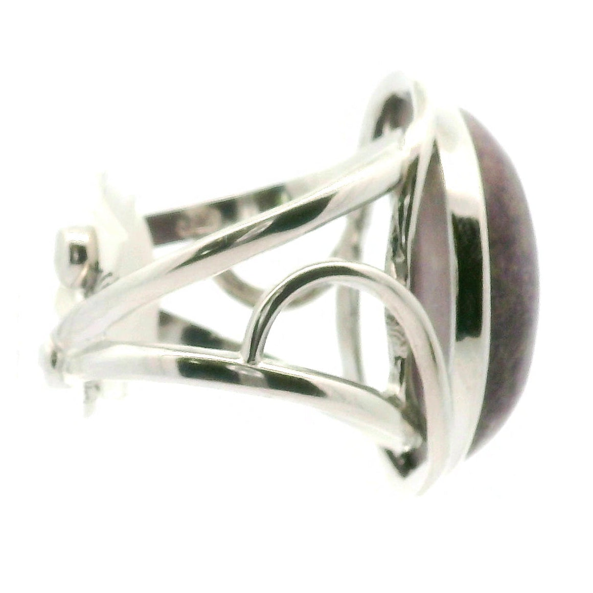 Atlantisite Stichtite in Serpentine Finger Cuff Adjustable Ring .925 Silver with Rhodium Plating for Emotional Maturity, Inner Peace and Improved Self Esteem