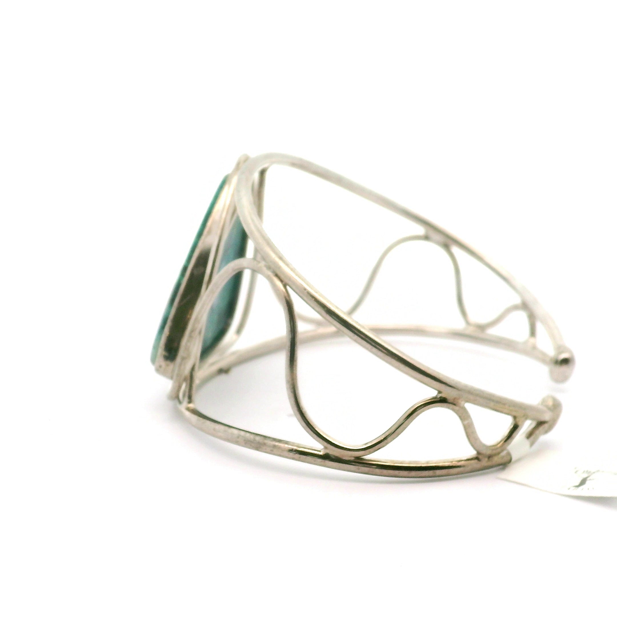 Acicular Shattuckite with Dioptase Cuff Bracelet, Adjustable .925 Silver for Truthful Communication and Soul-Level Healing