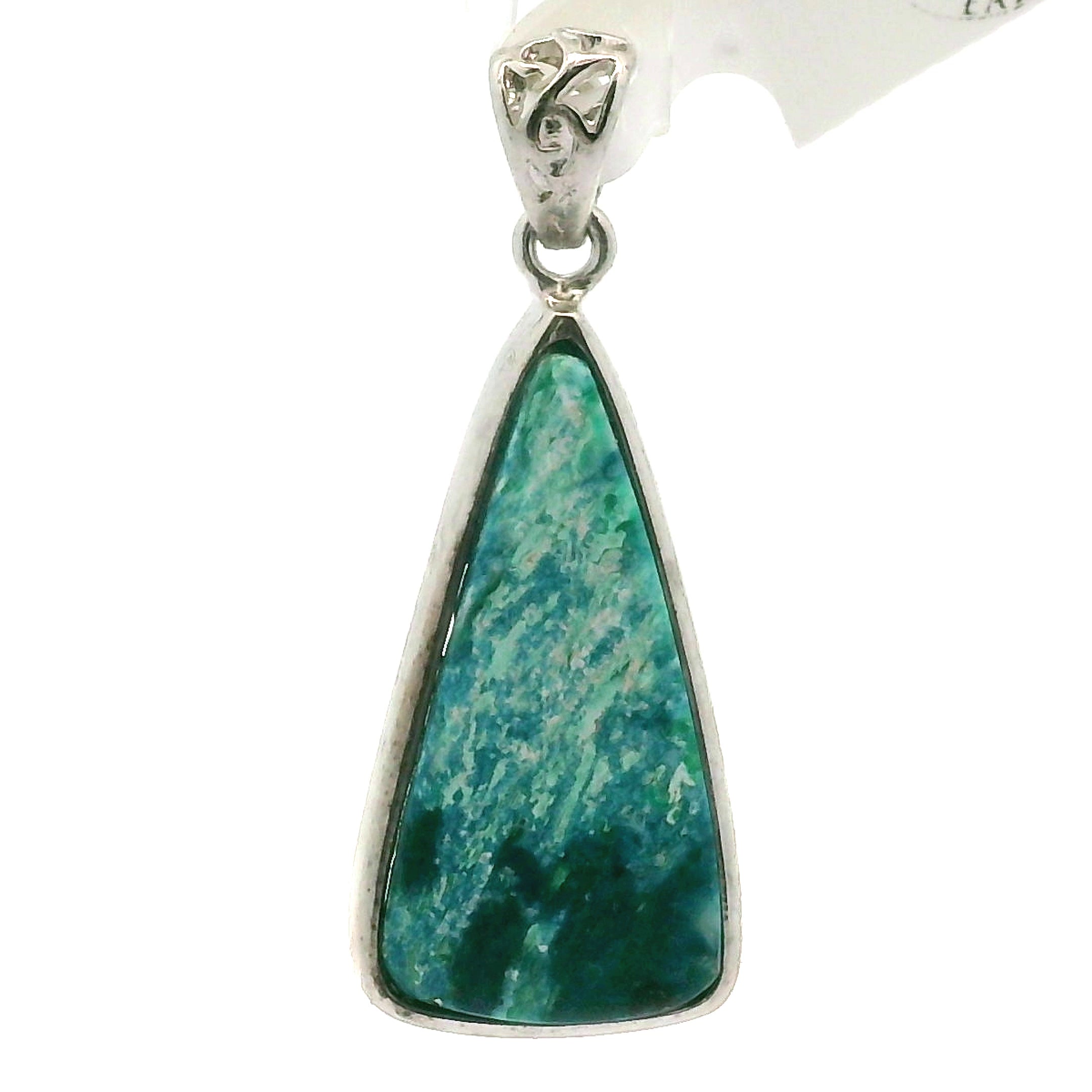 Acicular Shattuckite with Dioptase Pendant .925 Silver for Truthful Communication and Soul-Level Healing