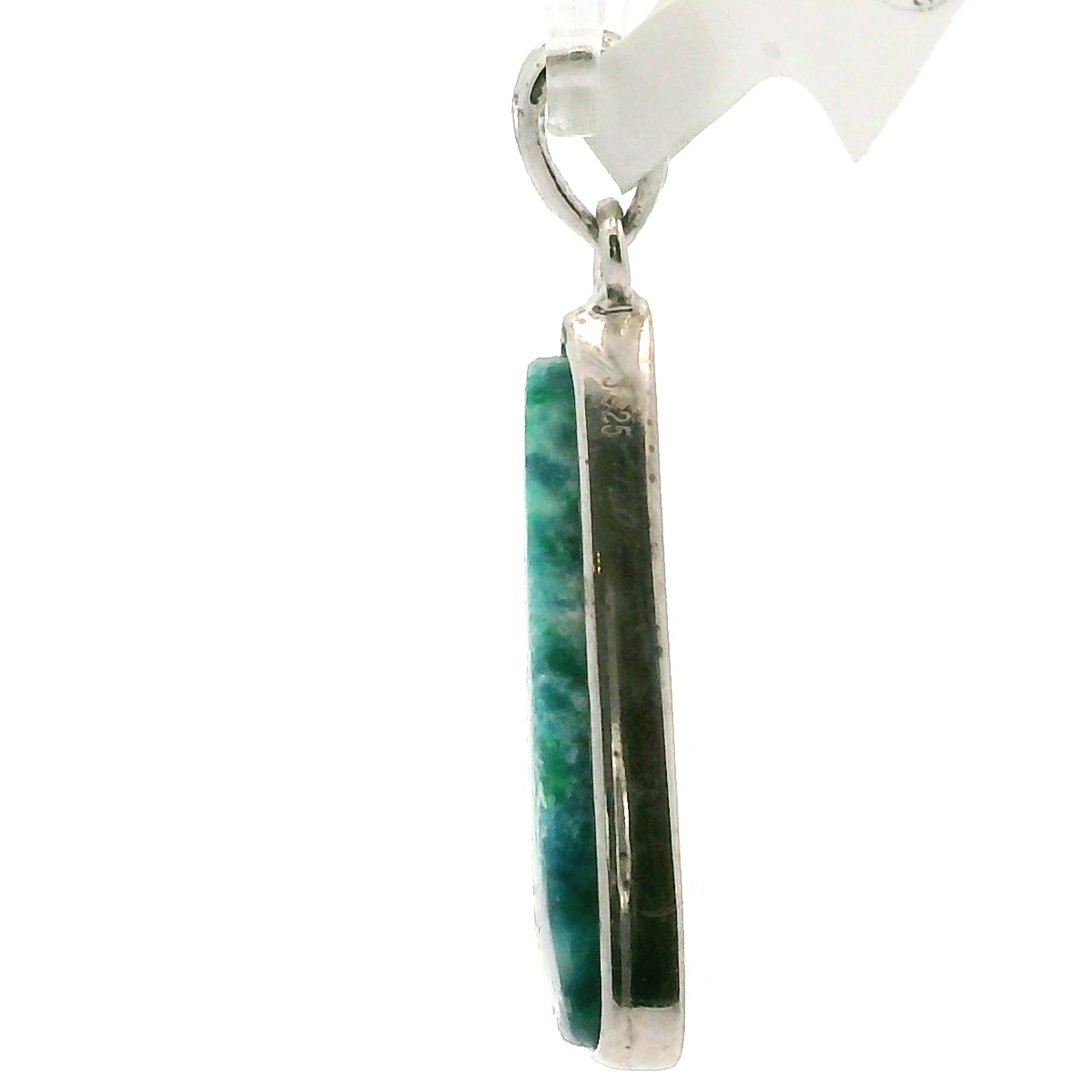 Acicular Shattuckite with Dioptase Pendant .925 Silver for Truthful Communication and Soul-Level Healing