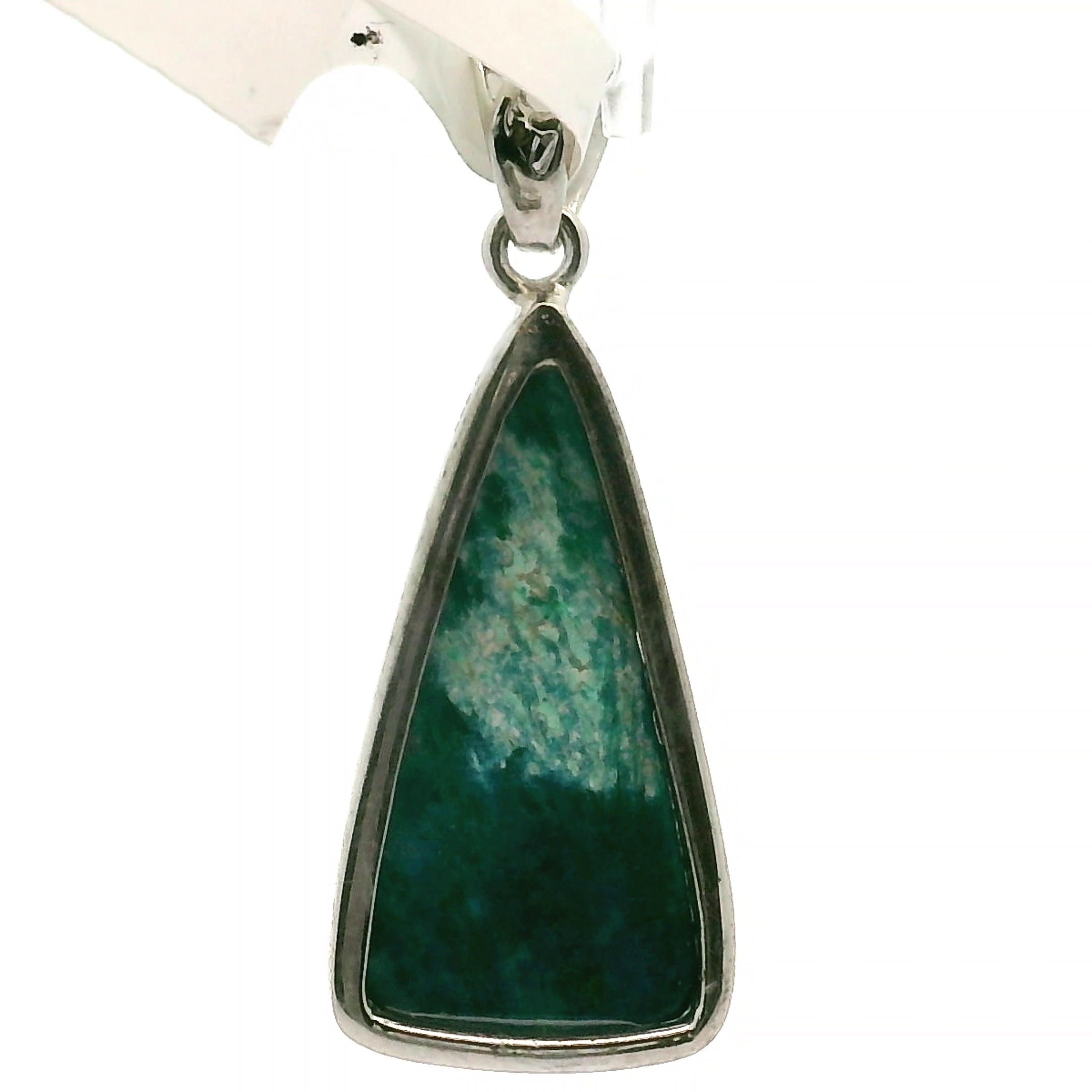 Acicular Shattuckite with Dioptase Pendant .925 Silver for Truthful Communication and Soul-Level Healing