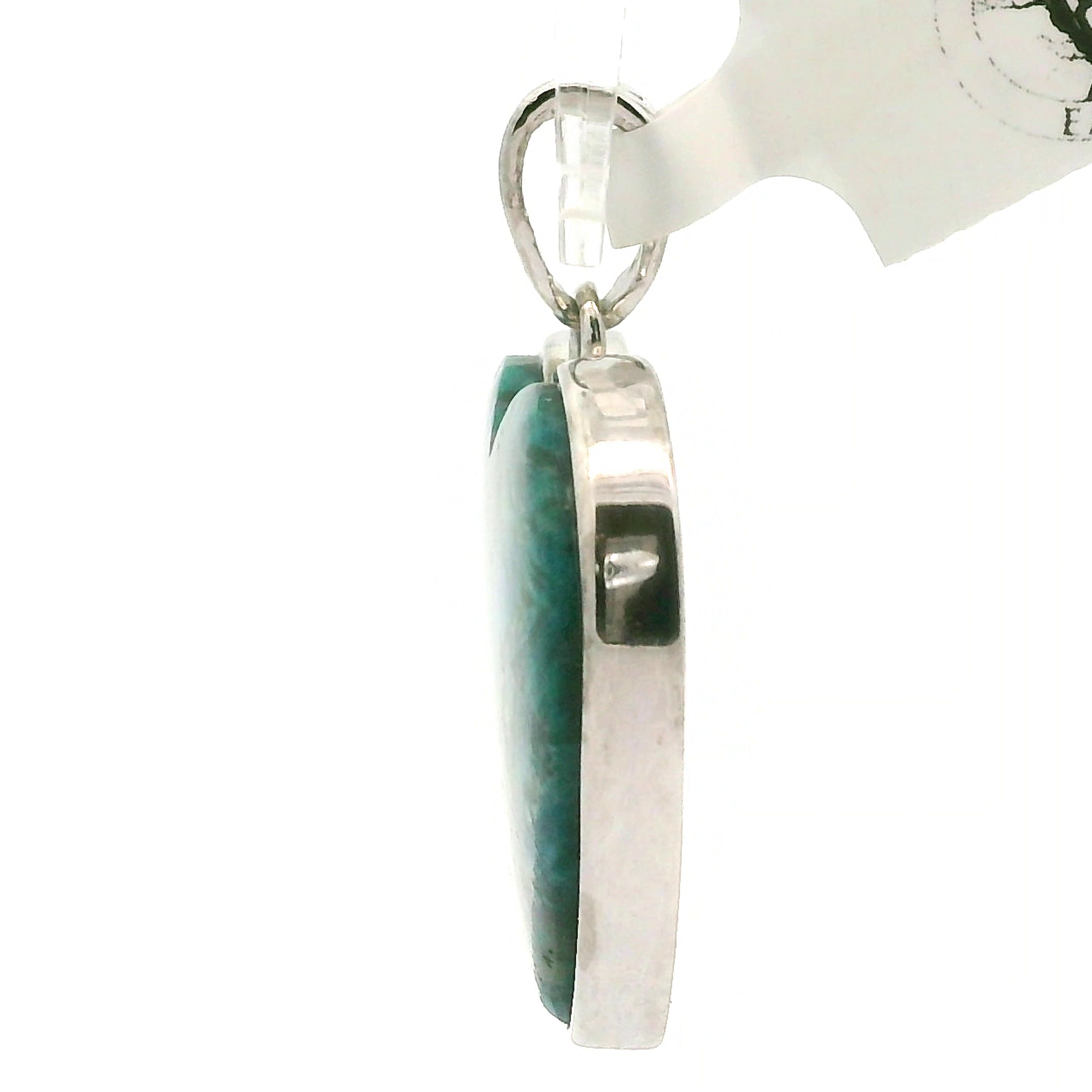 Acicular Shattuckite with Dioptase Pendant .925 Silver for Truthful Communication and Soul-Level Healing