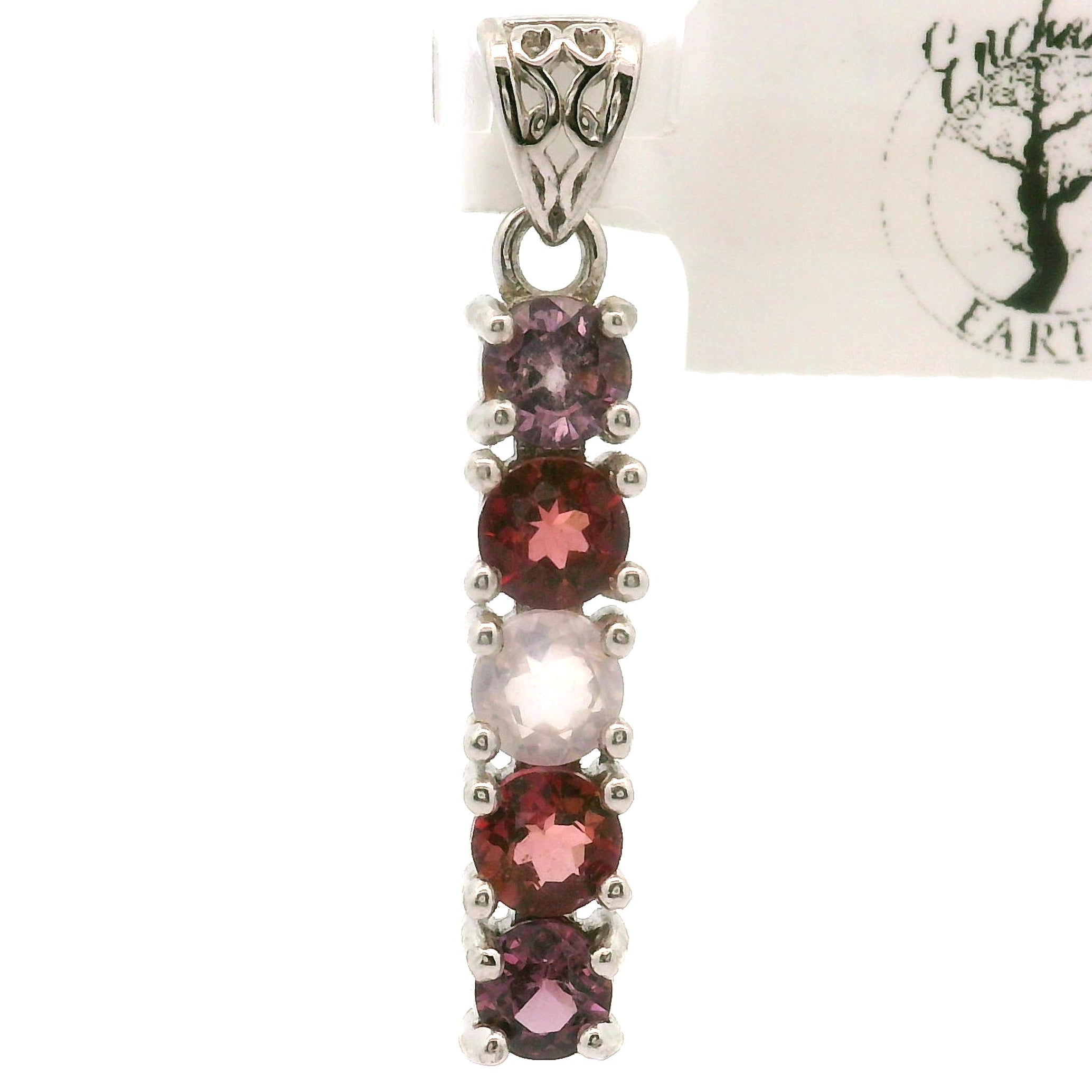 Multi-stone Stacker Pendant .925 Silver for Healing, Intention Setting and Manifesting your Desires