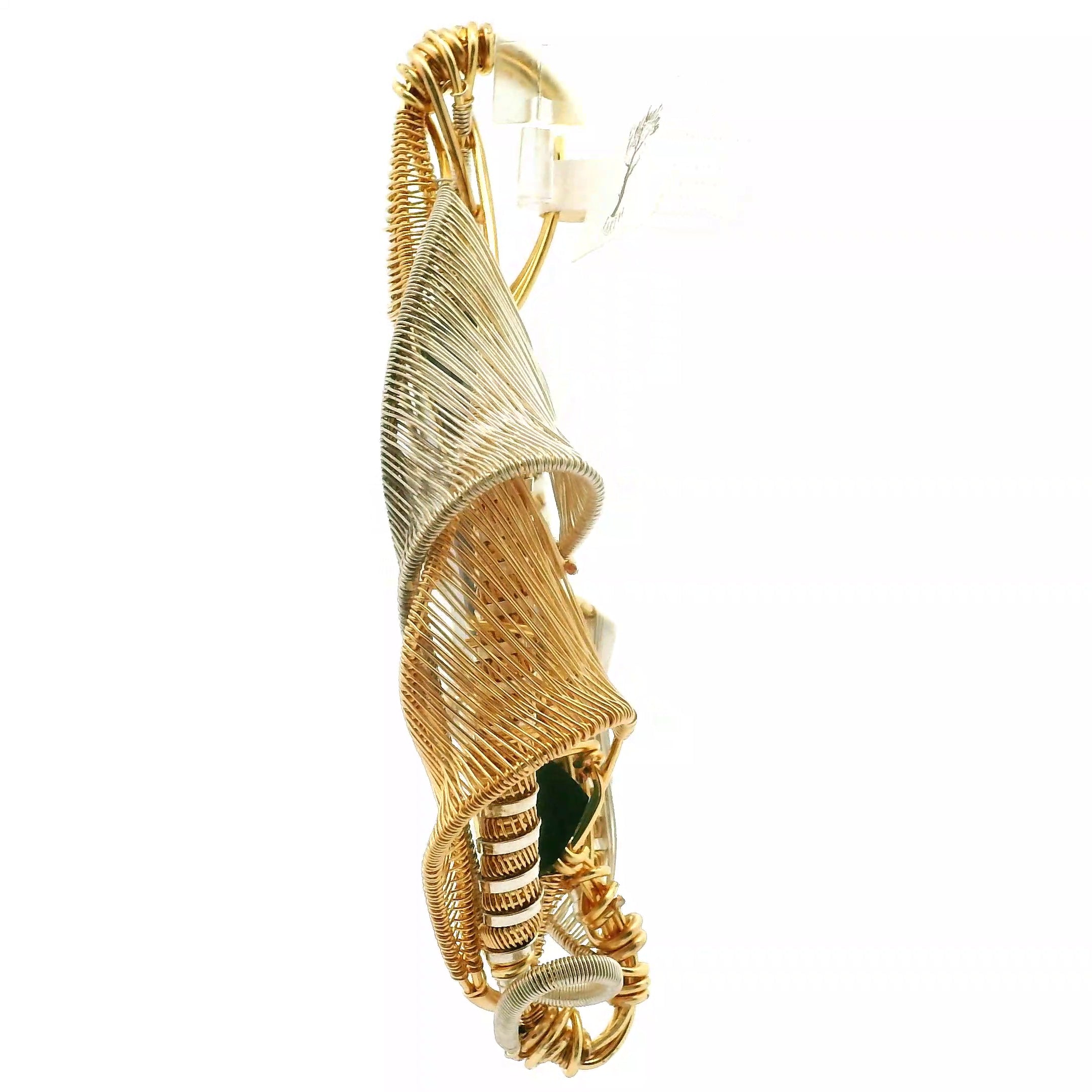 XL Nightshade Tourmaline Wire Wrapped Pendant in 10k Gold with .925 Silver for Spiritual Growth and Renewal (Copy)