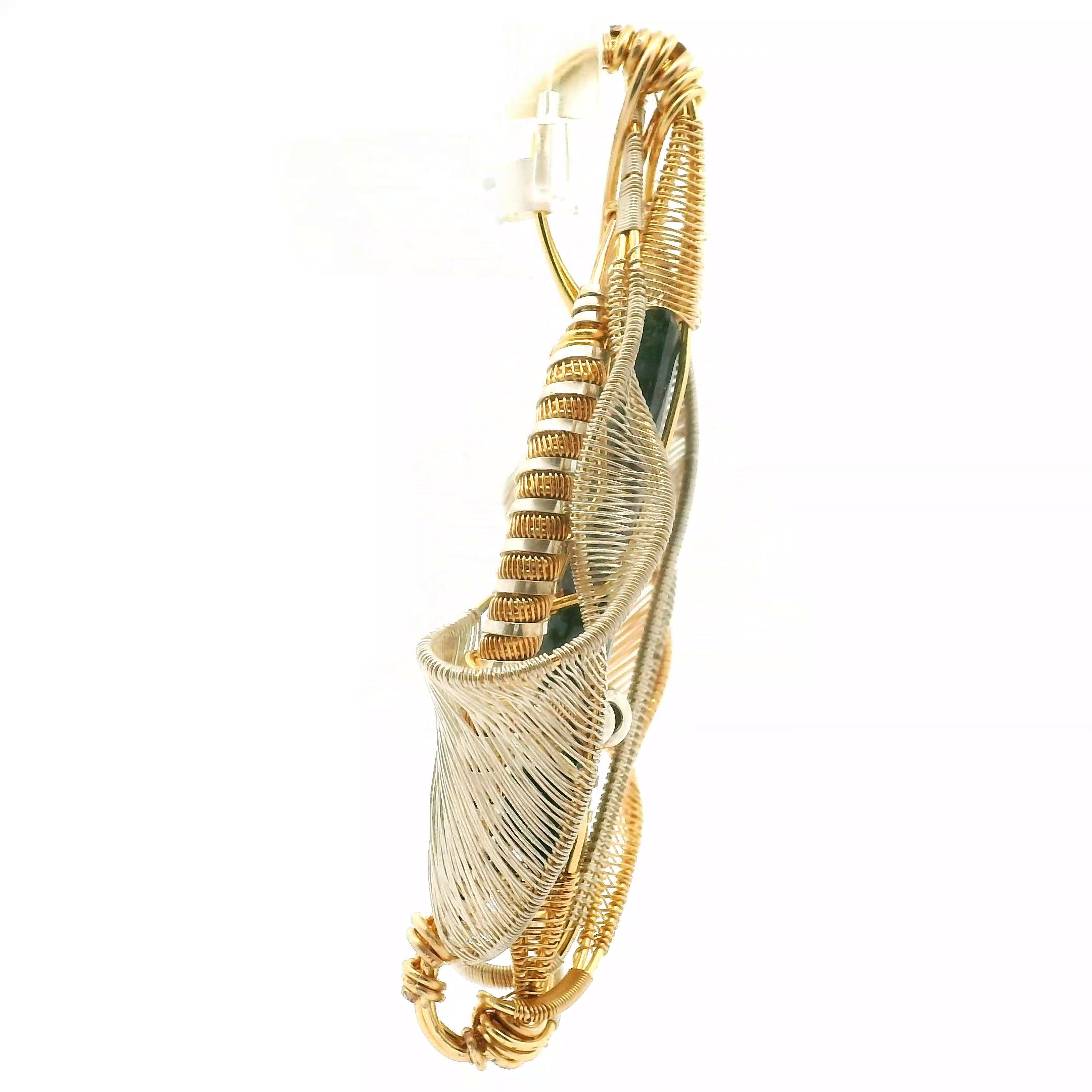 XL Nightshade Tourmaline Wire Wrapped Pendant in 10k Gold with .925 Silver for Spiritual Growth and Renewal (Copy)