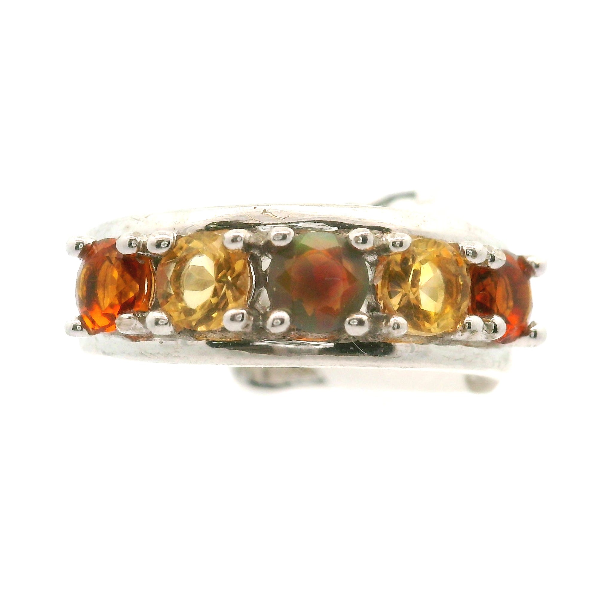 Multi-stone Stacker Cuff Ring .925 Silver for Healing, Intention Setting and Manifesting your Desires