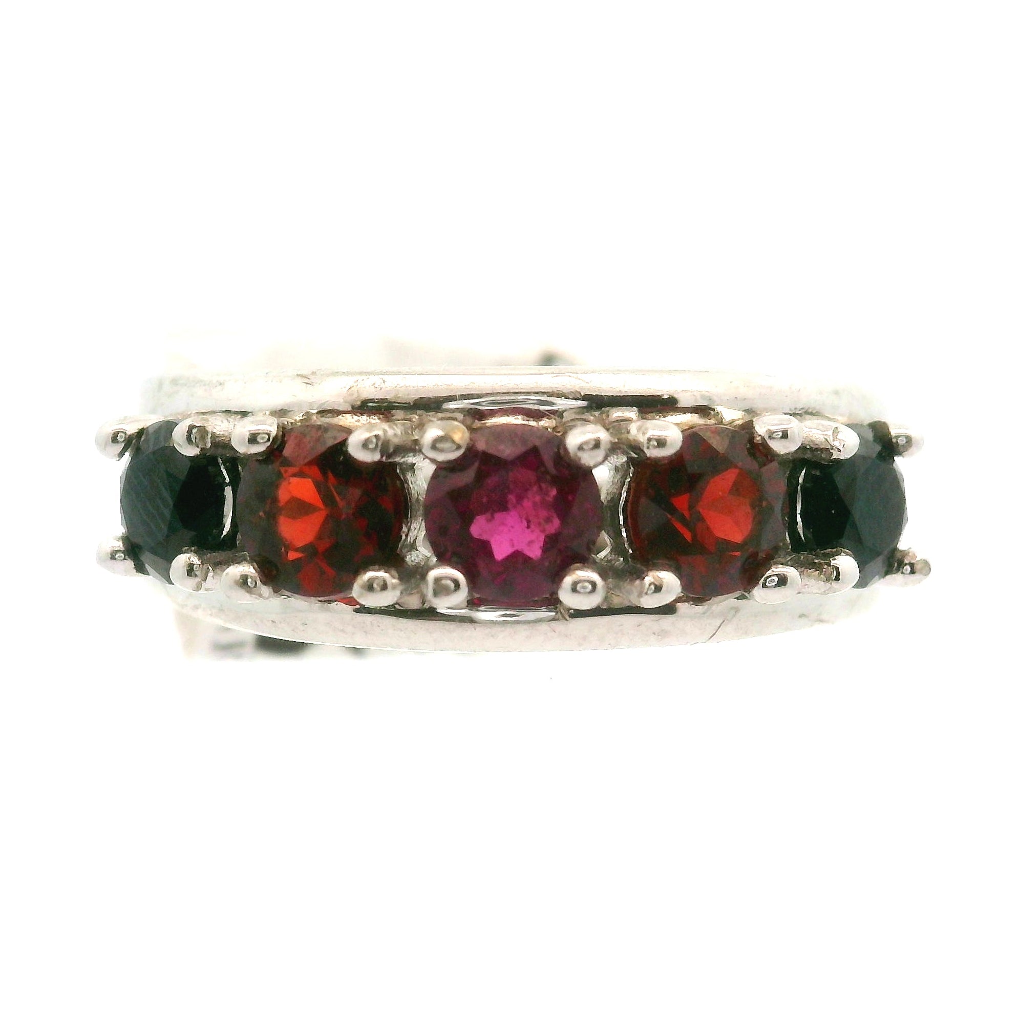 Multi-stone Stacker Cuff Ring .925 Silver for Healing, Intention Setting and Manifesting your Desires