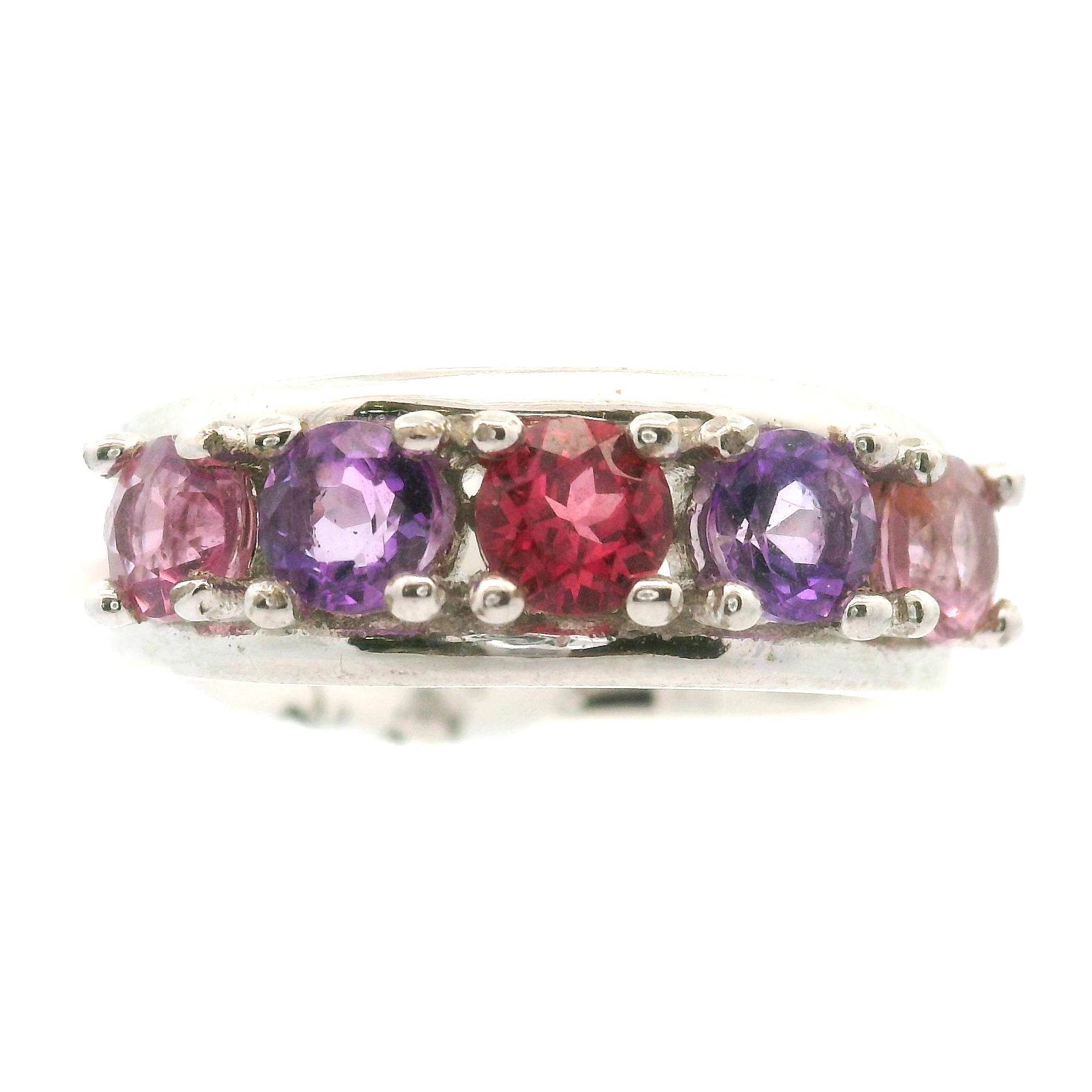 Multi-stone Stacker Cuff Ring .925 Silver for Healing, Intention Setting and Manifesting your Desires