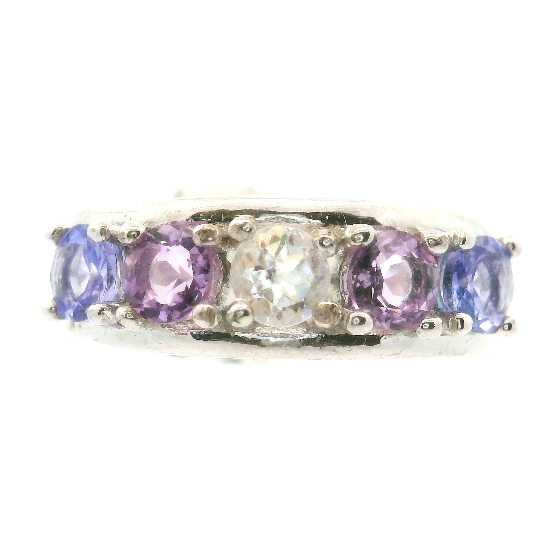 Multi-stone Stacker Cuff Ring .925 Silver for Healing, Intention Setting and Manifesting your Desires