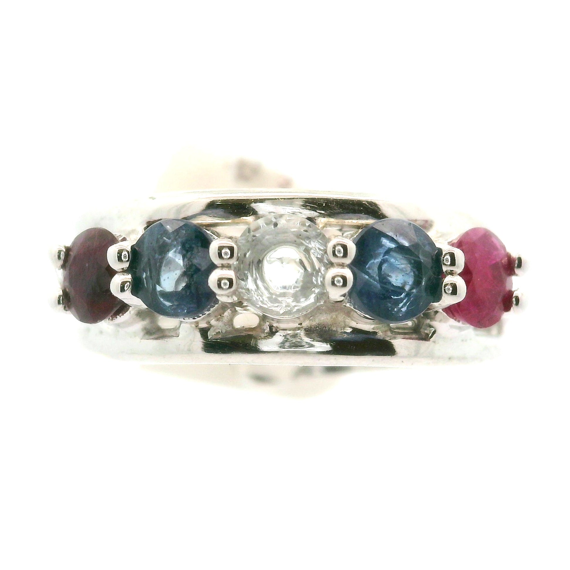 Multi-stone Stacker Cuff Ring .925 Silver for Healing, Intention Setting and Manifesting your Desires