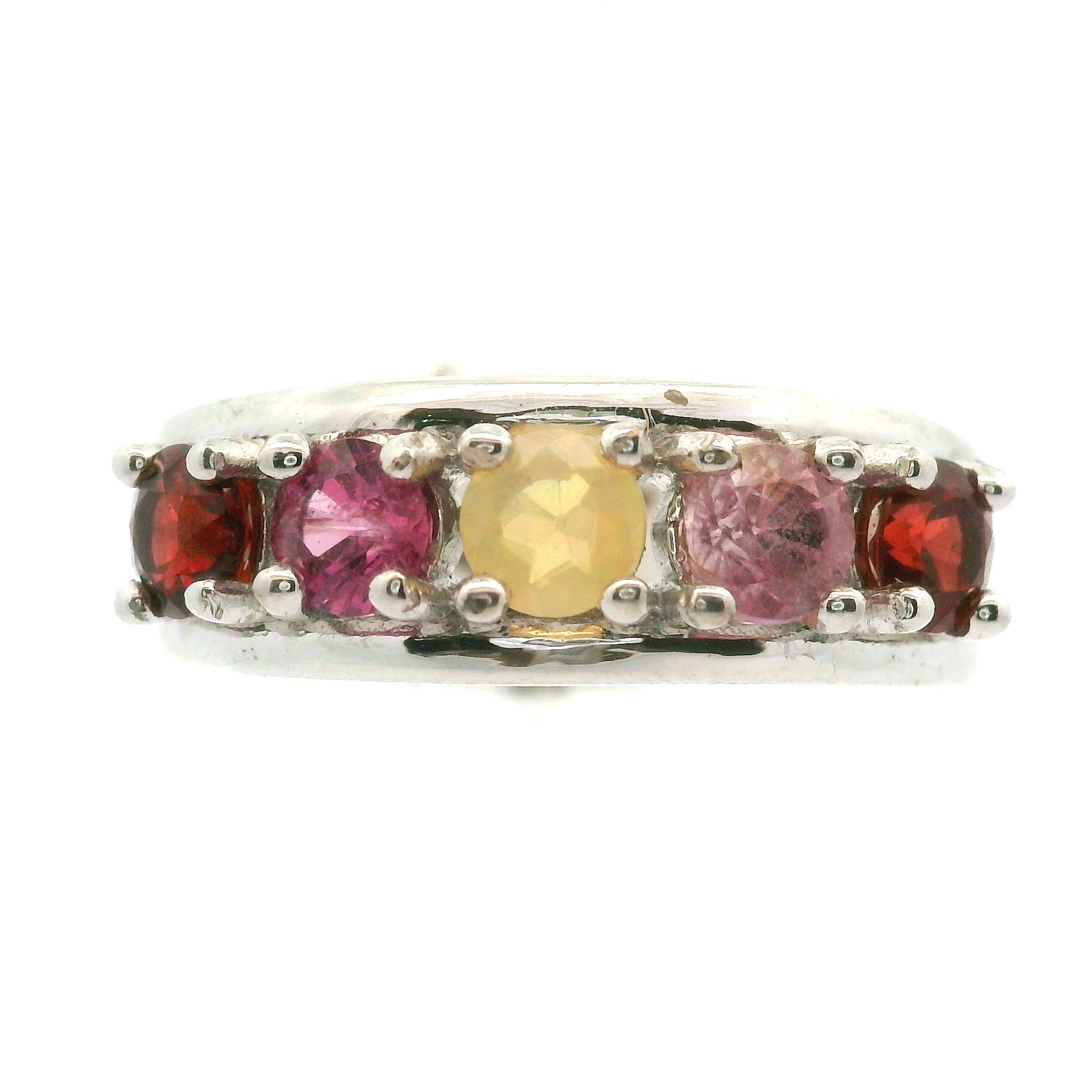 Multi-stone Stacker Cuff Ring .925 Silver for Healing, Intention Setting and Manifesting your Desires