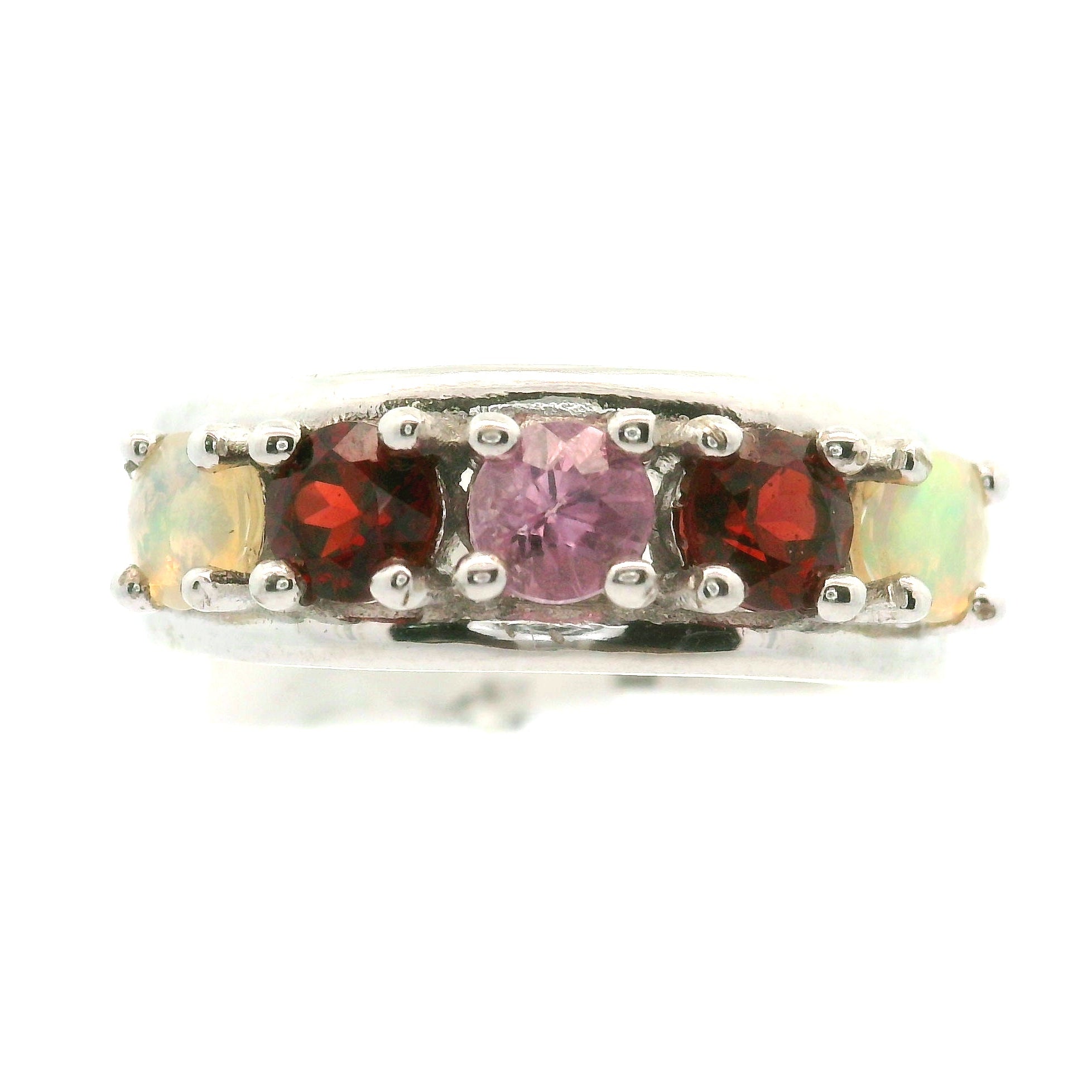 Multi-stone Stacker Cuff Ring .925 Silver for Healing, Intention Setting and Manifesting your Desires